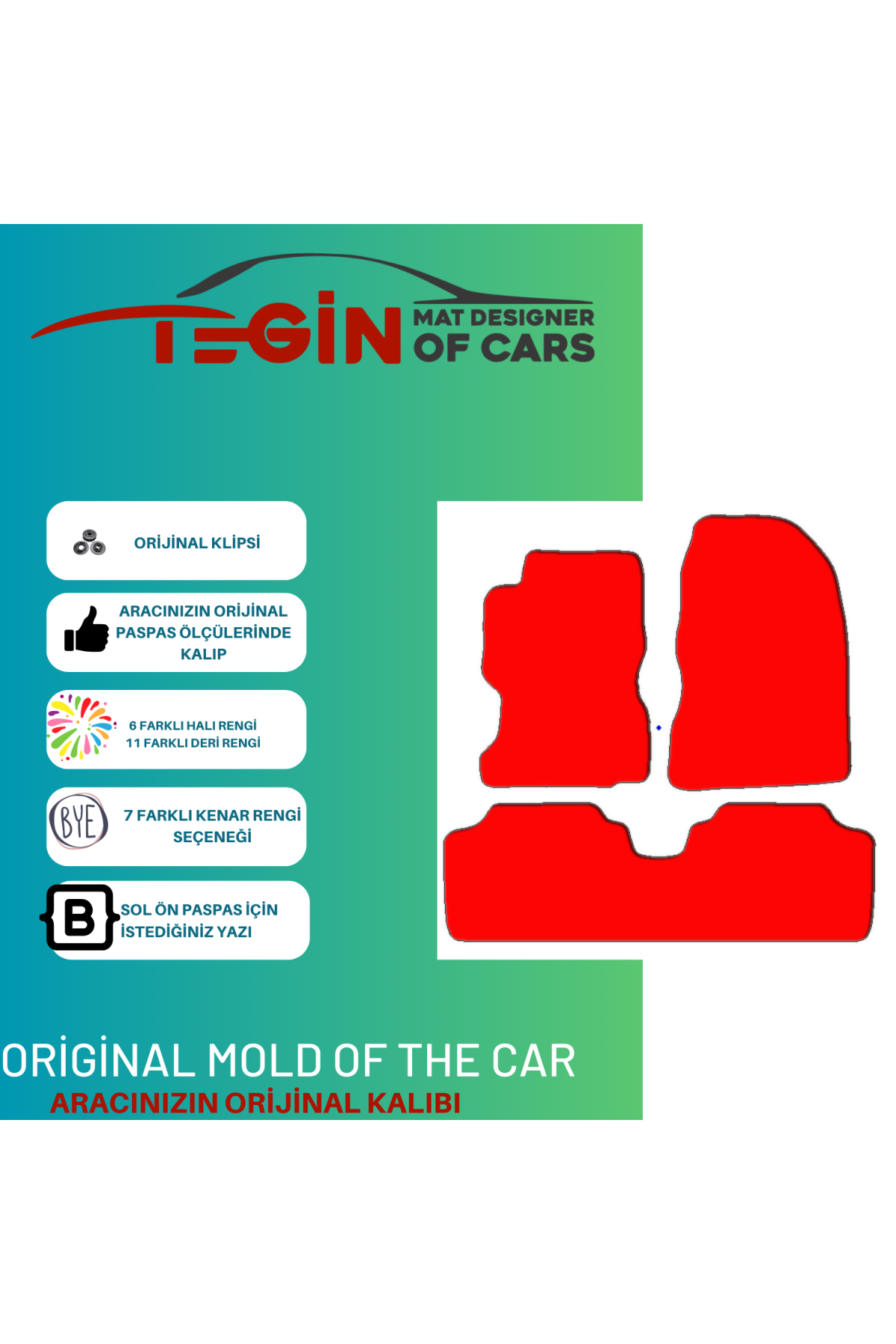 Honda Civic 2001-2006 Sedan Prime Siyah Halı Bej Kenar Halı Paspa