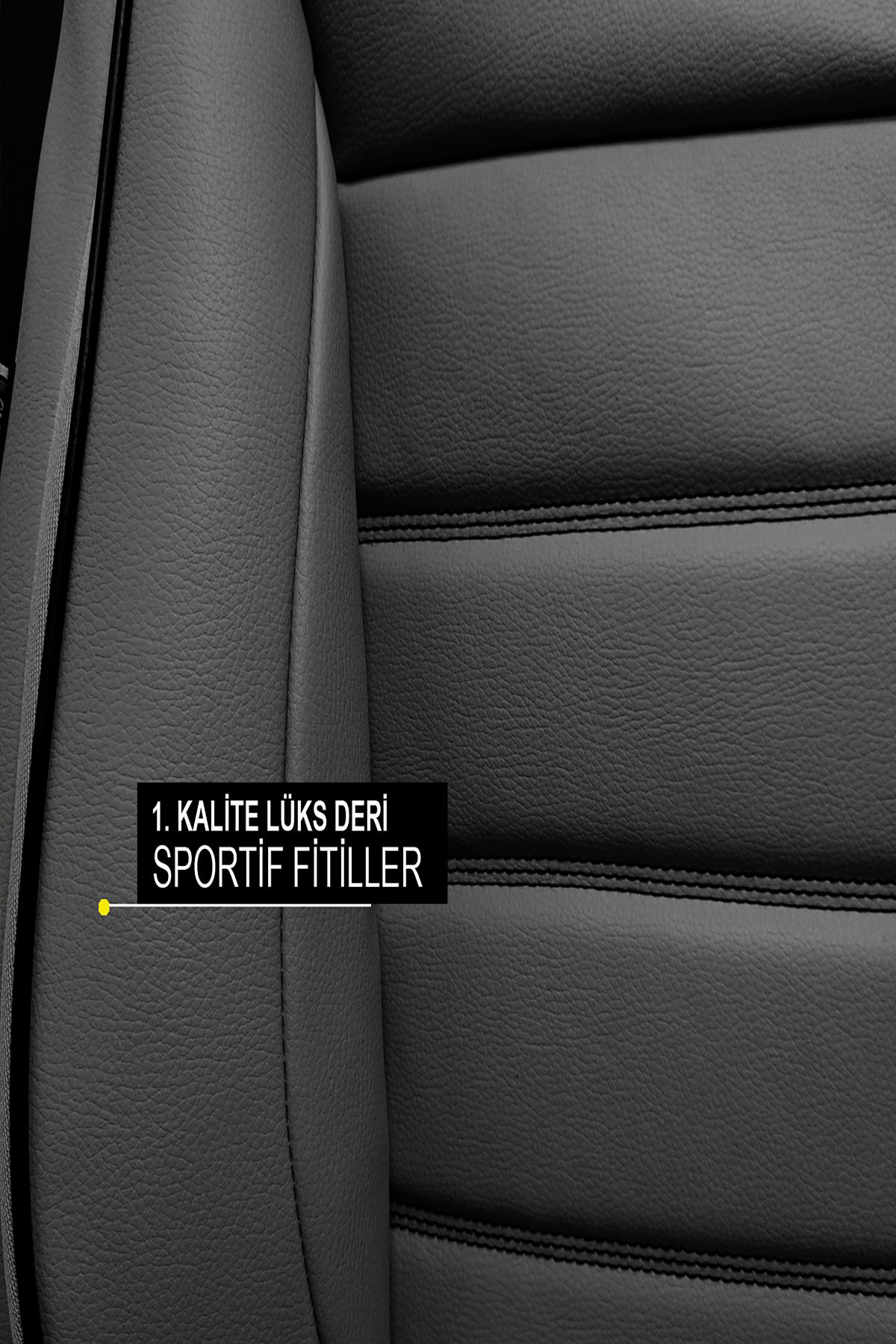 HONDA CIVIC  2012-2017 Uyumlu Oto Koltuk Kılıfı Chaotic Serisi Deri - Siyah