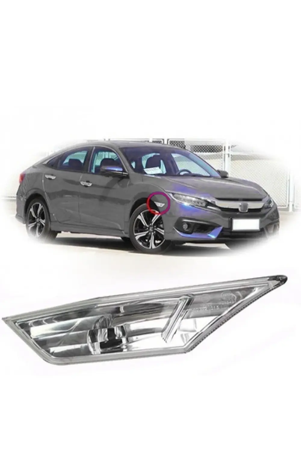 Honda Civic Çamurluk Sinyal Lambası 2016--2020 Modeller Sol Taraf