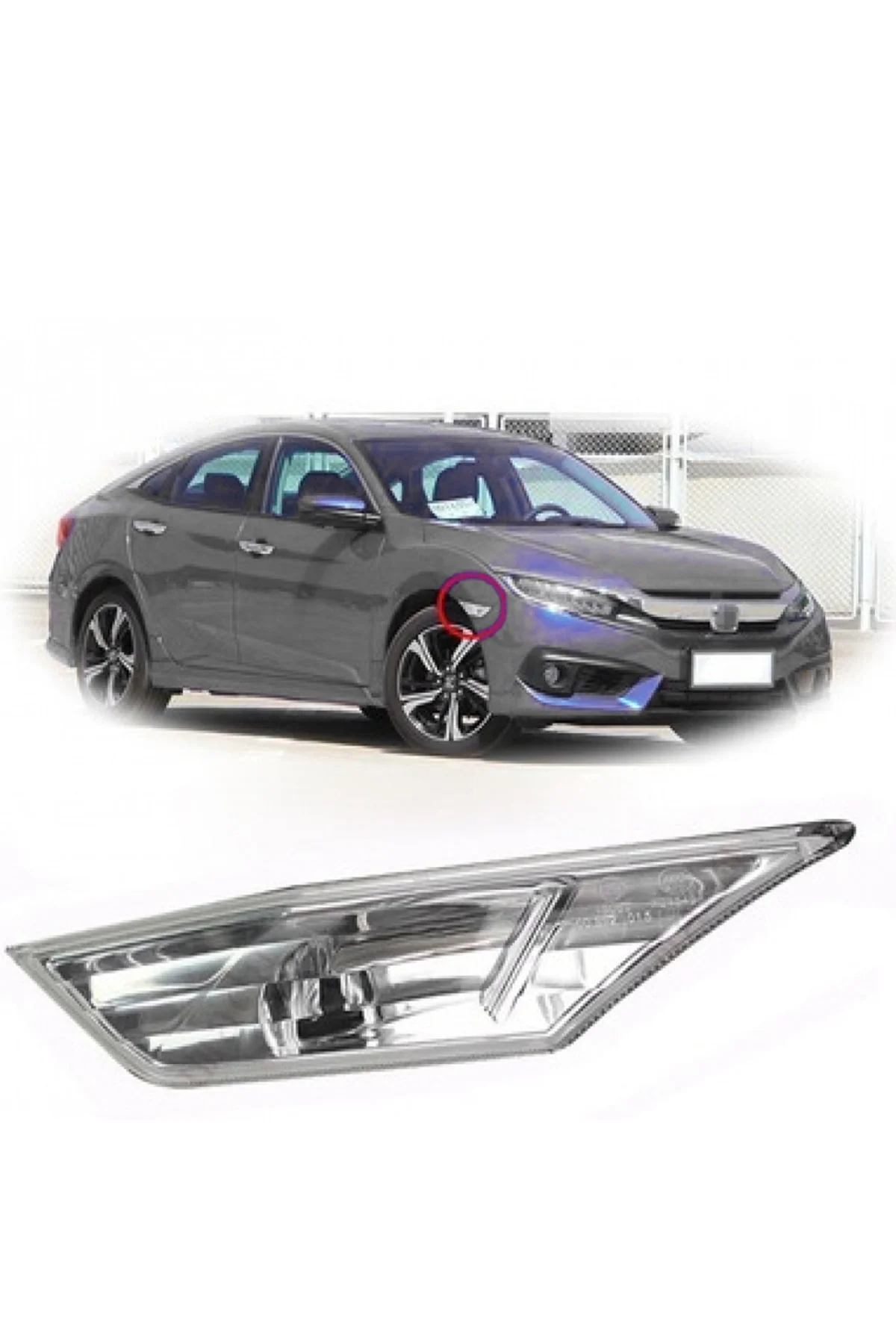 Honda Civic Çamurluk Sinyal Lambası 2016--2020 Modeller Sol Taraf