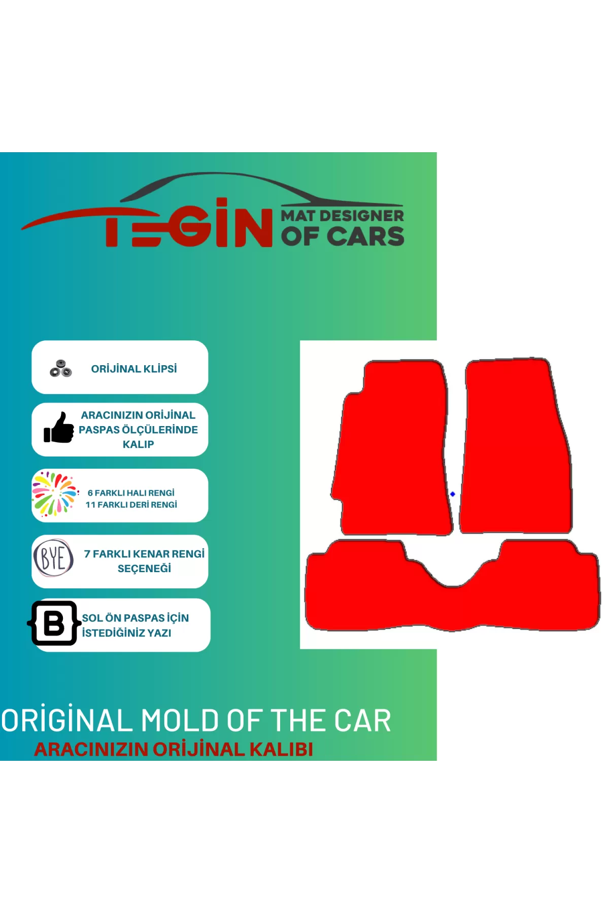 Honda Civic Eg 1991-1995 Hatchback Prime Sarı Halı Mavi Kenar Hal