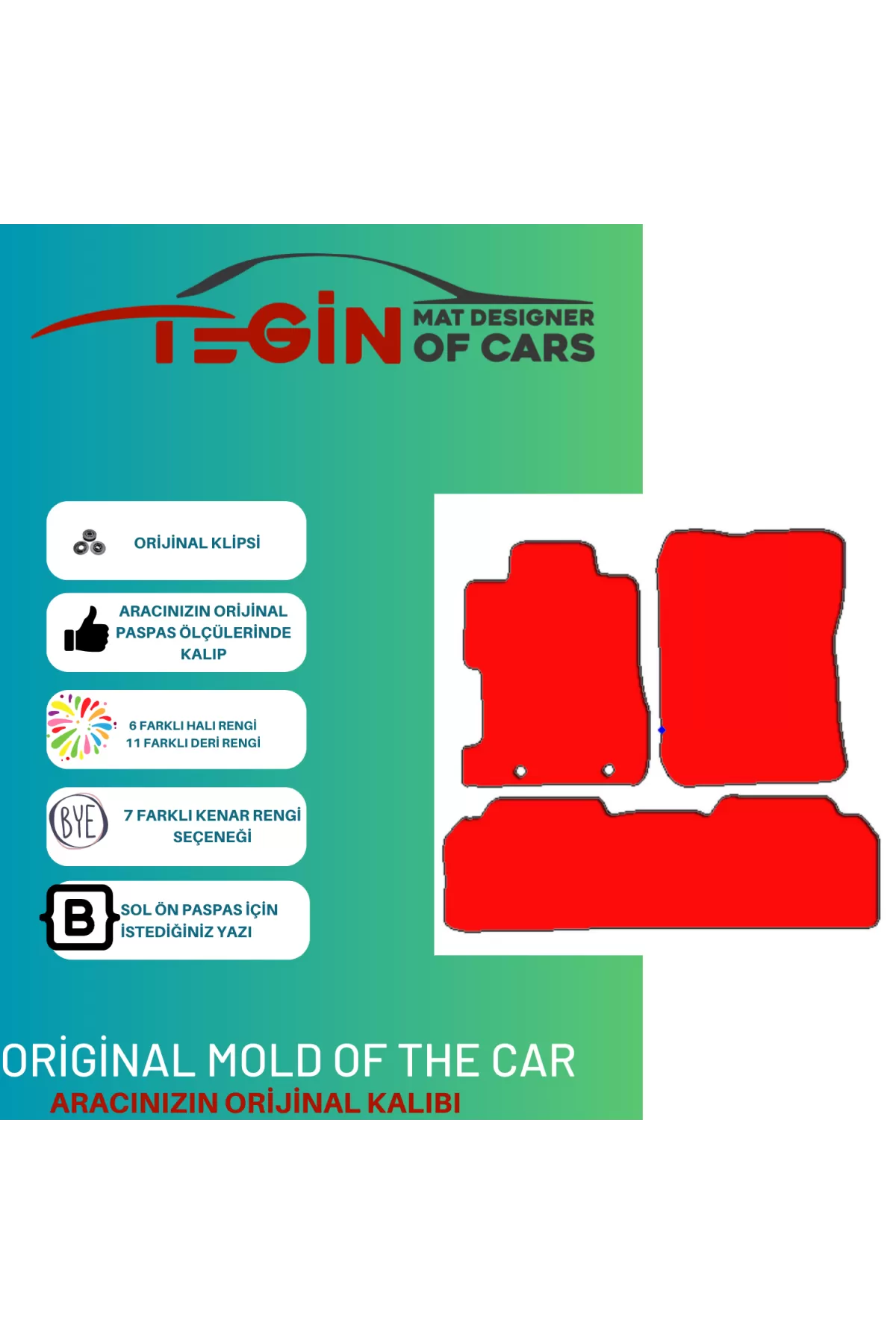 Honda Civic Fd 2006-2011 Sedan Prime Bej Halı Kırmızı Kenar Halı 