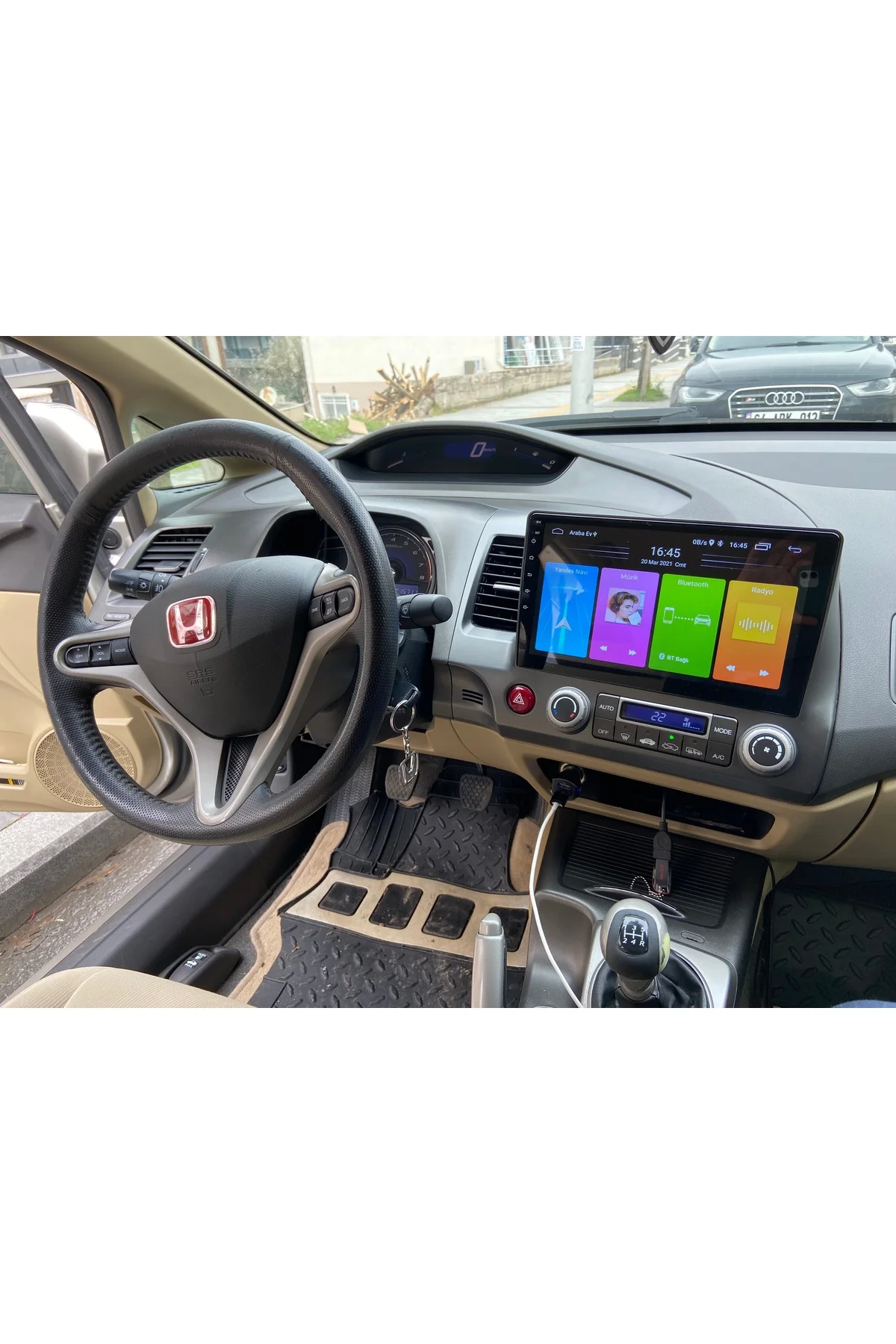 Honda Civic Fd6 10 Inç Android Carplay Multimedya Kamera 4 rem 64 hafıza