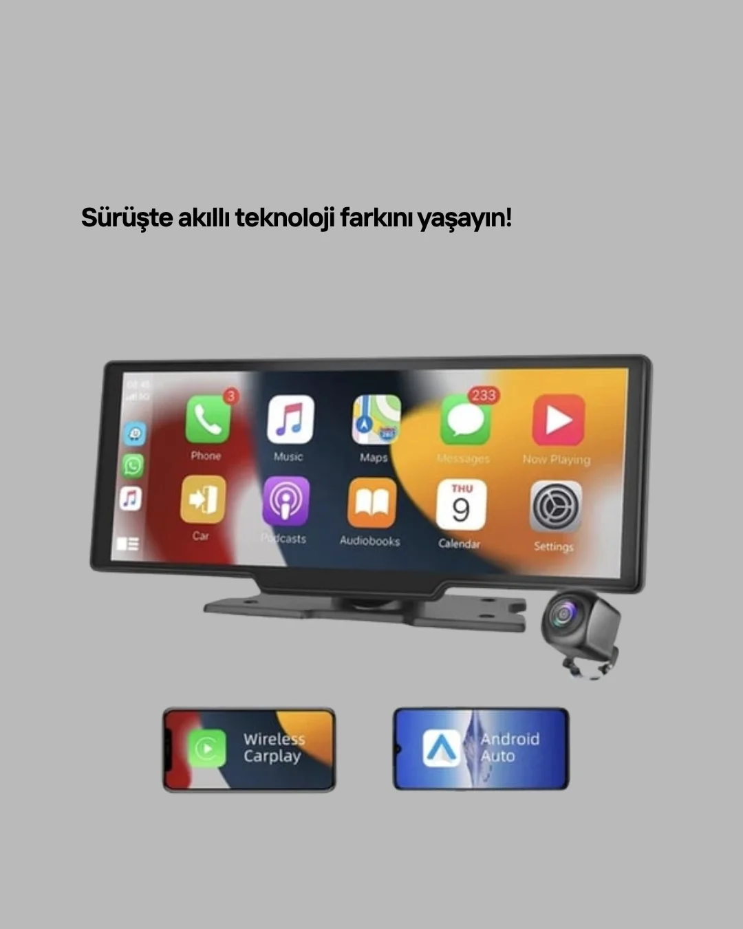 Honda Civic, Jazz, HR-V, CR-V, Nissan Qashqai, Micra, Juke,Uyumlu Kablosuz CarPlay &amp; Android Auto Multimedya – Geri Görüş Kameralı Fiyatı, Yorumları ve Özellikleri
