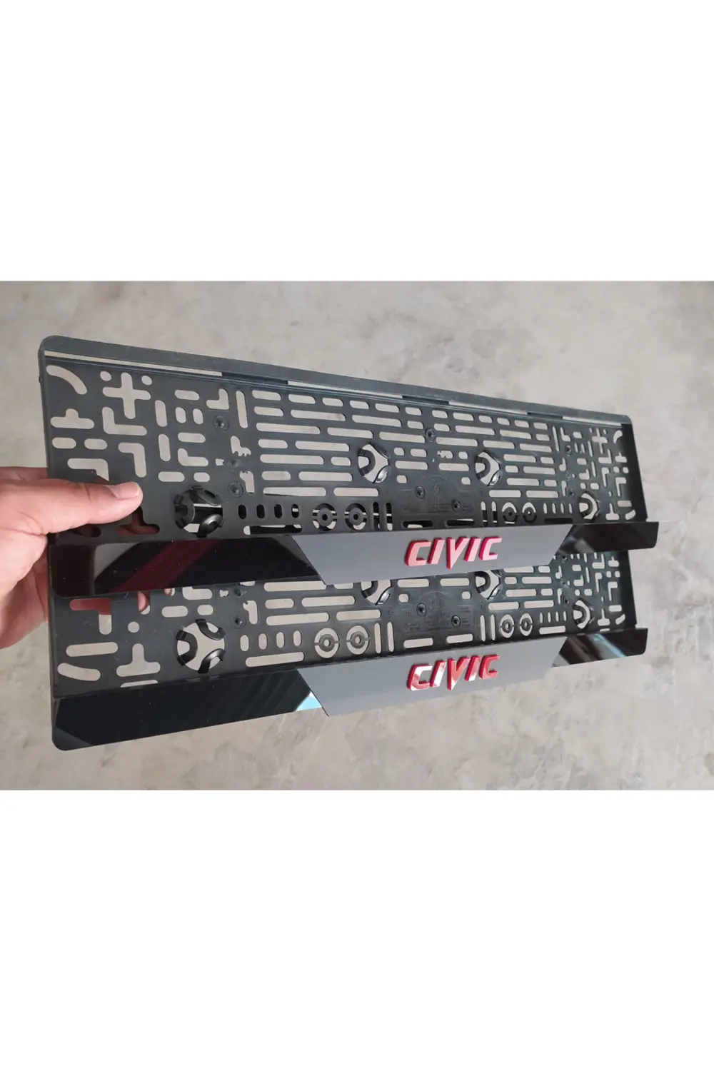 Honda Cıvıc Kabartma Yazılı Takmatik Pleksi Plakalık 2 Adet 3D Pi