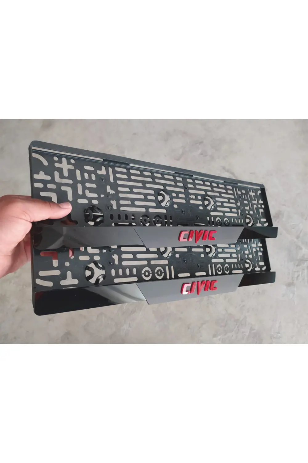 Honda Cıvıc Kabartma Yazılı Takmatik Pleksi Plakalık 2 Adet 3D Pi