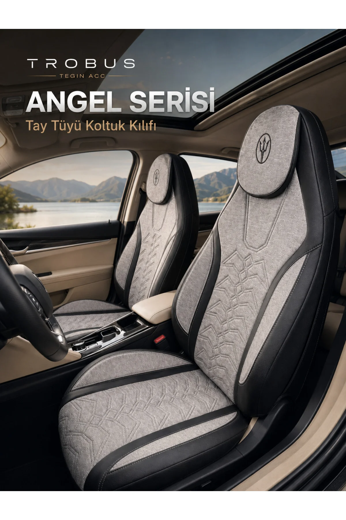 Honda Civic Sedan 1996 ve Sonrası Uyumlu Angel Serisi Tay Tüyü Koltuk Kılıfı Gri Siyah Fiyatı, Yorumları ve Özellikleri