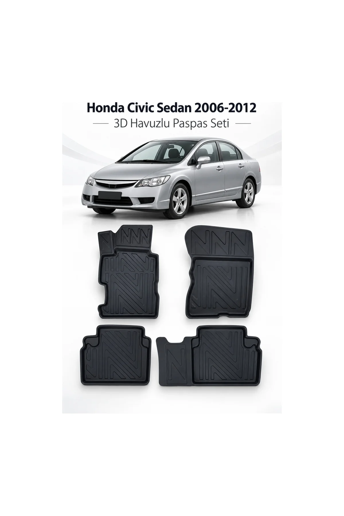 Honda Civic Sedan 2006-2012 Karbon Desenli Premium 3D Havuzlu Oto Paspas Honda Civic Sedan 2006-2012 Karbon Desenli Premium 3D Havuzlu Oto Paspas