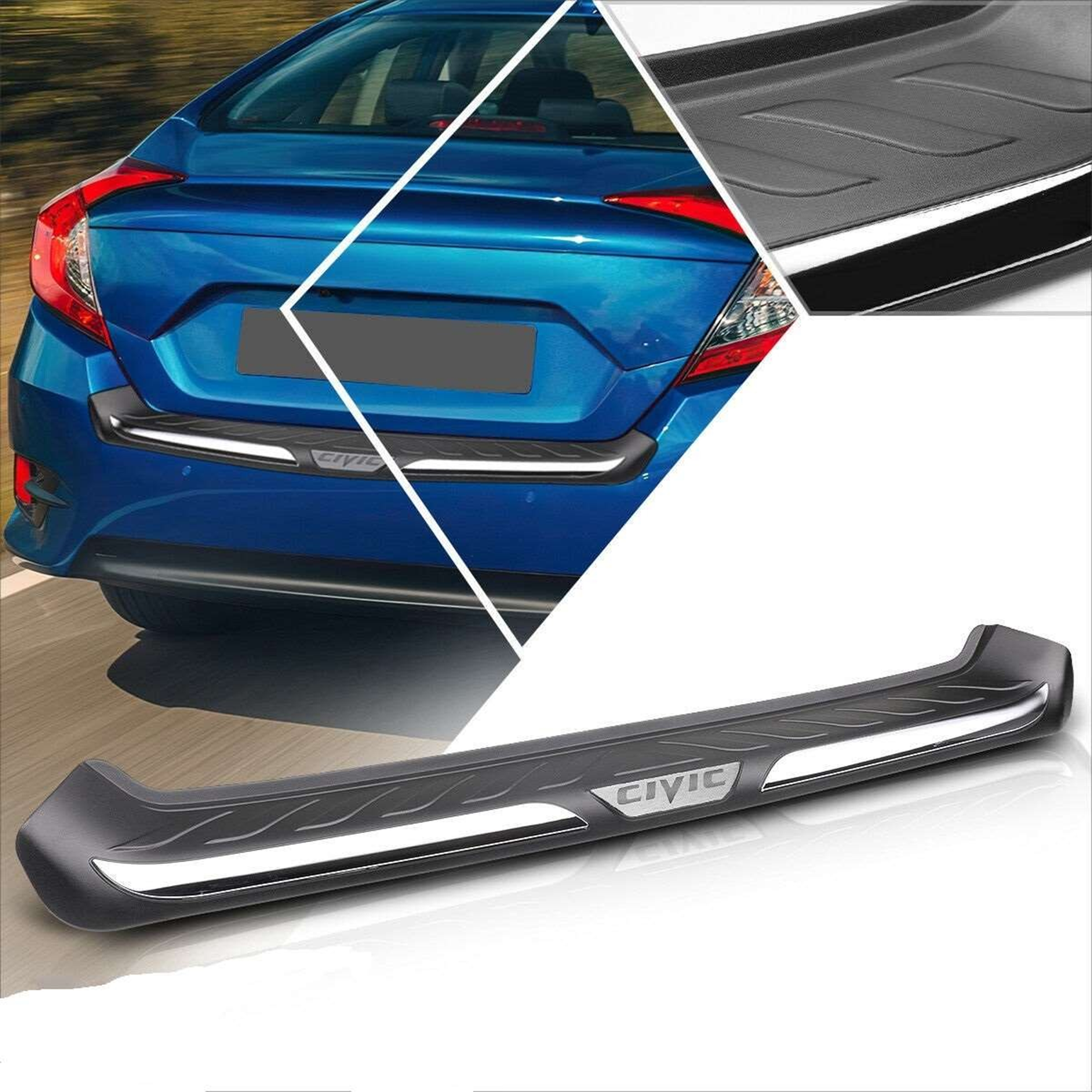 Drs Tuning Honda Civic Uyumlu 2016 Sonrası Arka Tampon Eşik Koruma Abs Parça