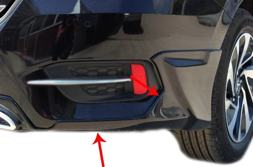 Honda Civic Uyumlu 10 Arka Tampon Altı 2 Parça Fiber 2016 Ve Sonr