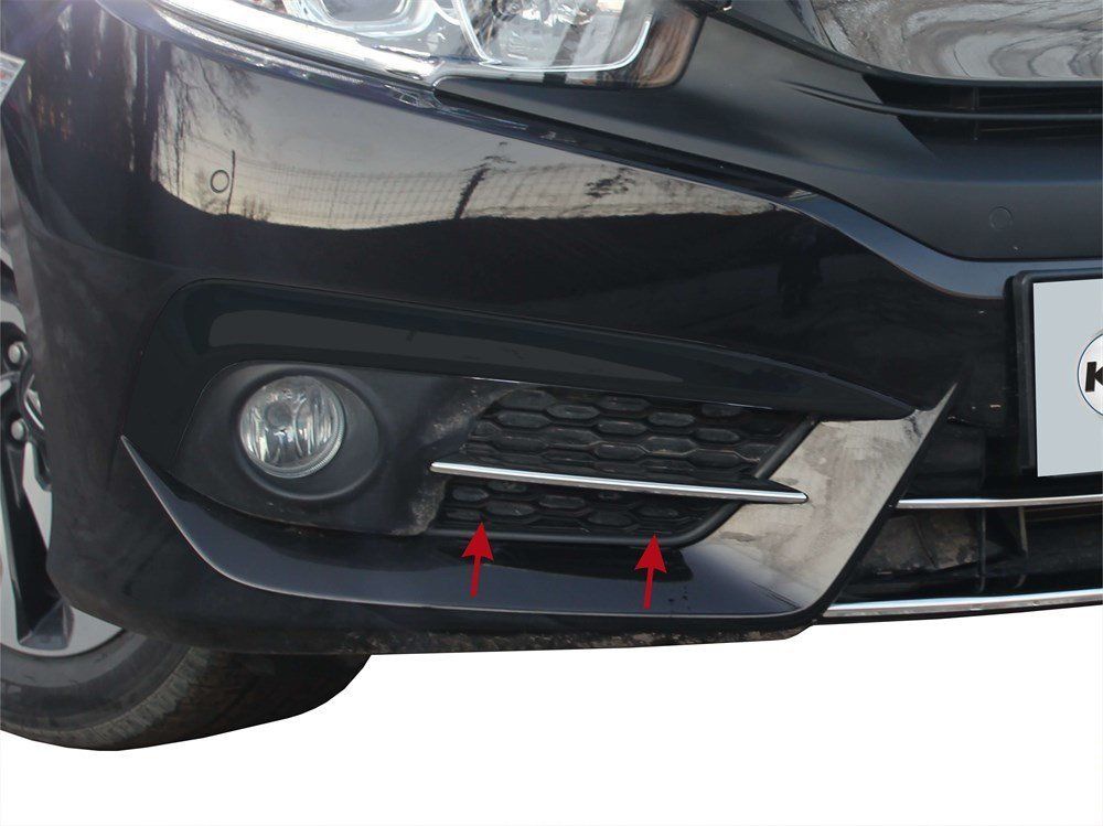 Honda Civic Uyumlu 10 Sis Farı Çıtası 2 Parça Krom 2016 Ve Sonras
