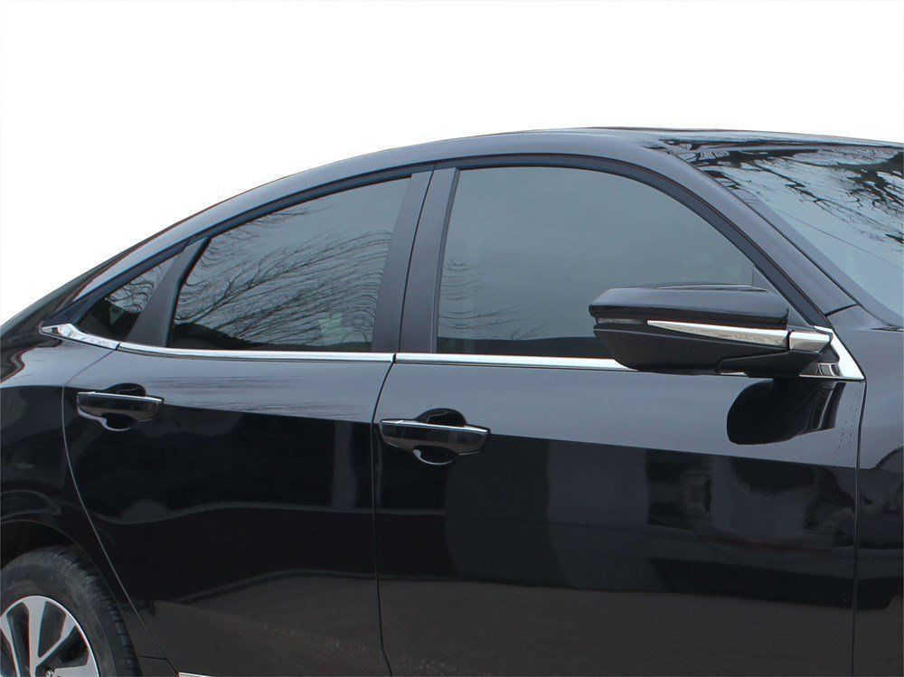 Honda Civic Uyumlu 10 Cam Çıtası 8 Parça Krom 2016 Ve Sonrası