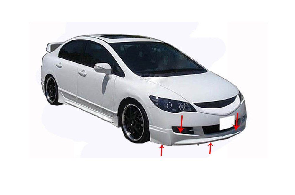 Honda Civic Uyumlu 8 Ön Tampon Altı (Mugen Md) Fiber 2006-2008