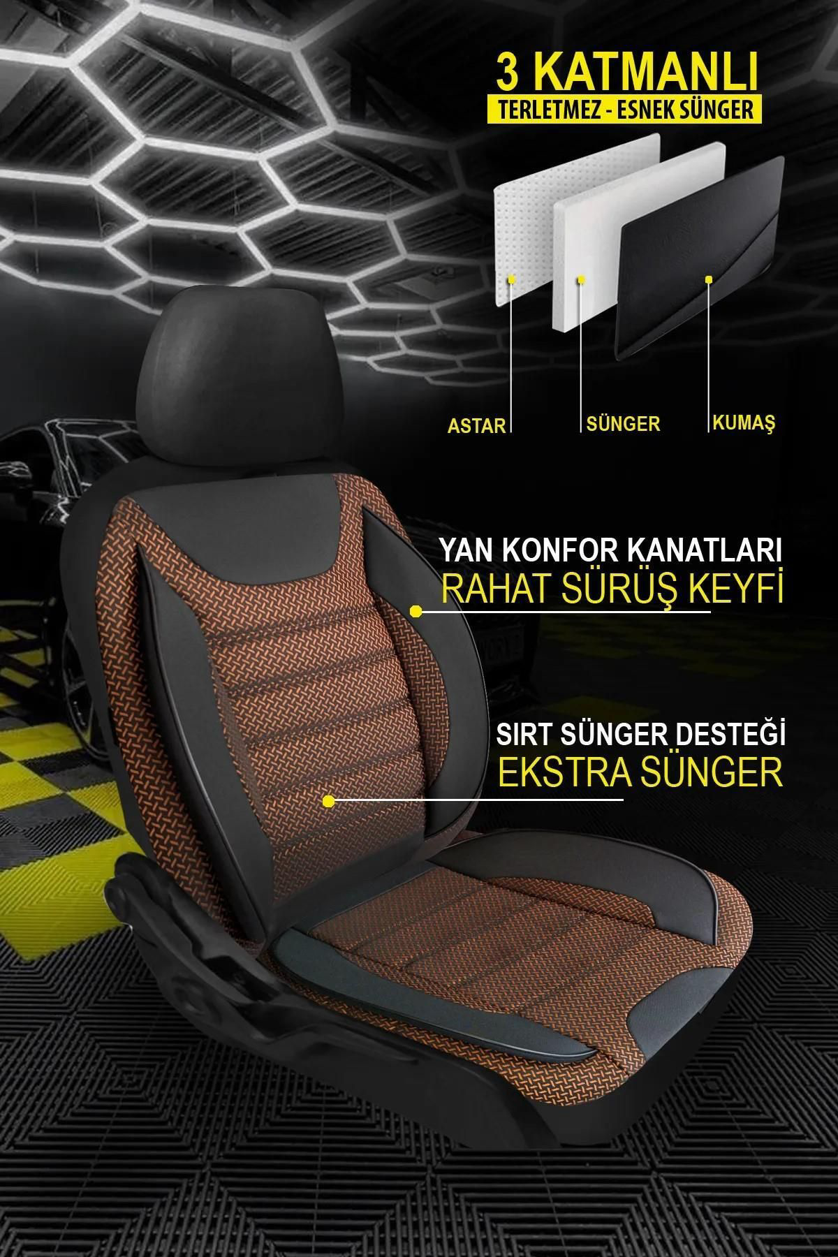 Honda CR-V 2002-2006Uyumlu Oto Koltuk Kılıfı Bronz Serisi - Kahve