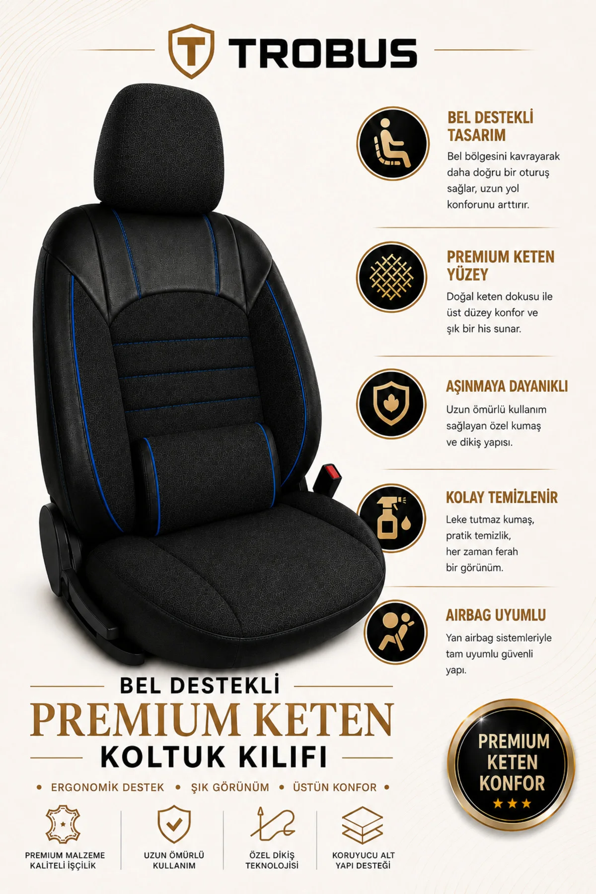Honda Cr-V 2007-2011 Uyumlu Levante Serisi Keten Oto Koltuk Kılıfı Füme Mavi Honda Cr-V 2007-2011 Uyumlu Levante Serisi Keten Oto Koltuk Kılıfı Füme Mavi