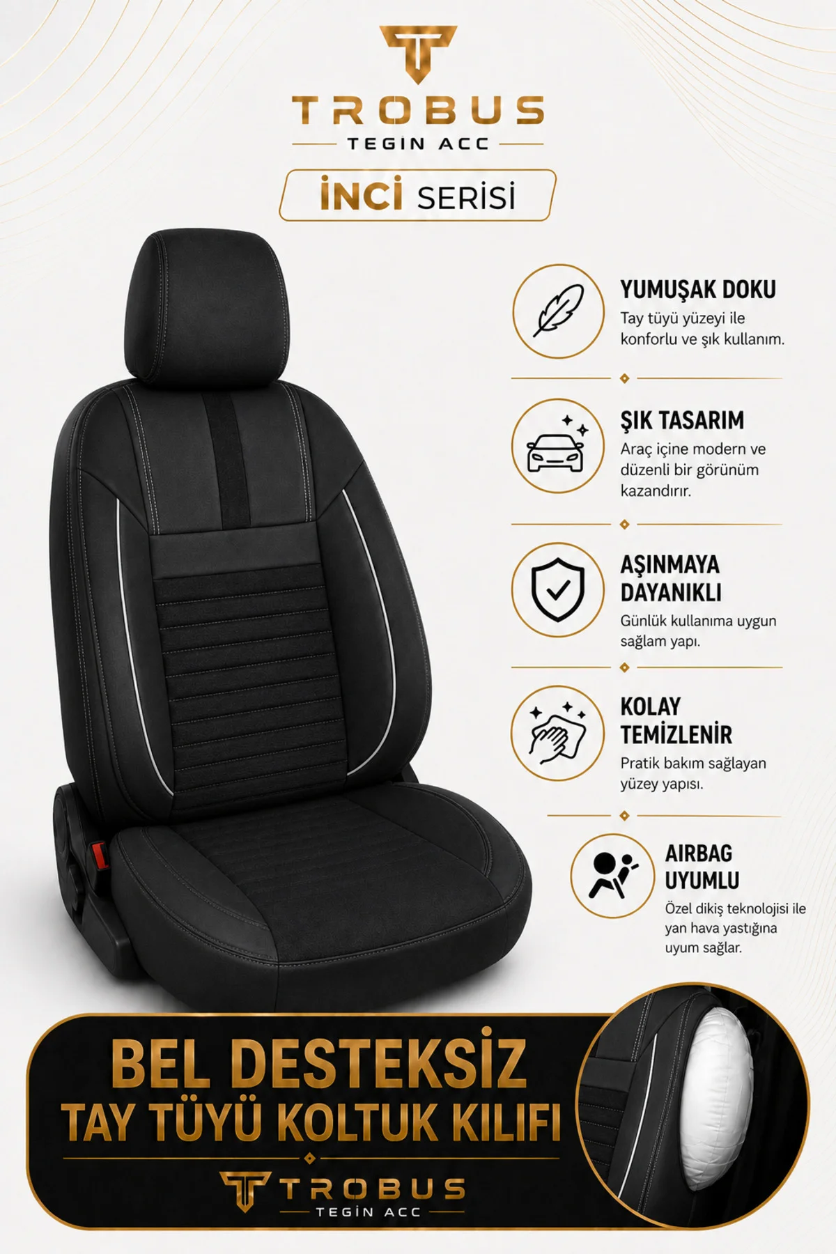 Honda Cr-V 2007-2011 Uyumlu İnci Serisi Tay Tüyü Oto Koltuk Kılıfı Siyah Beyaz Honda Cr-V 2007-2011 Uyumlu İnci Serisi Tay Tüyü Oto Koltuk Kılıfı Siyah Beyaz