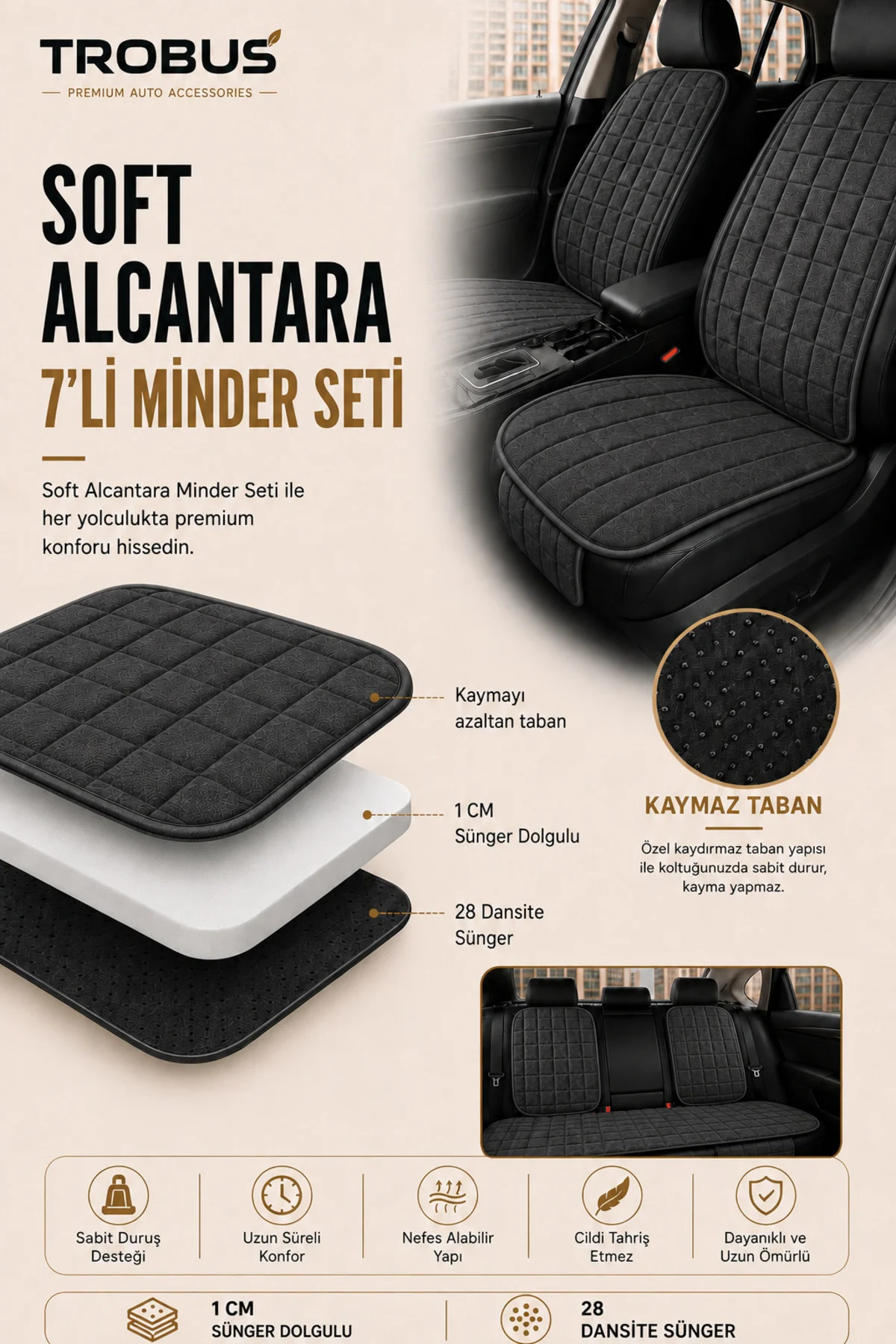 Honda Cr-V 2007-2011 Uyumlu Soft Alkantra Oto Koltuk Minderi Antrasit Fiyatı, Yorumları ve Özellikleri