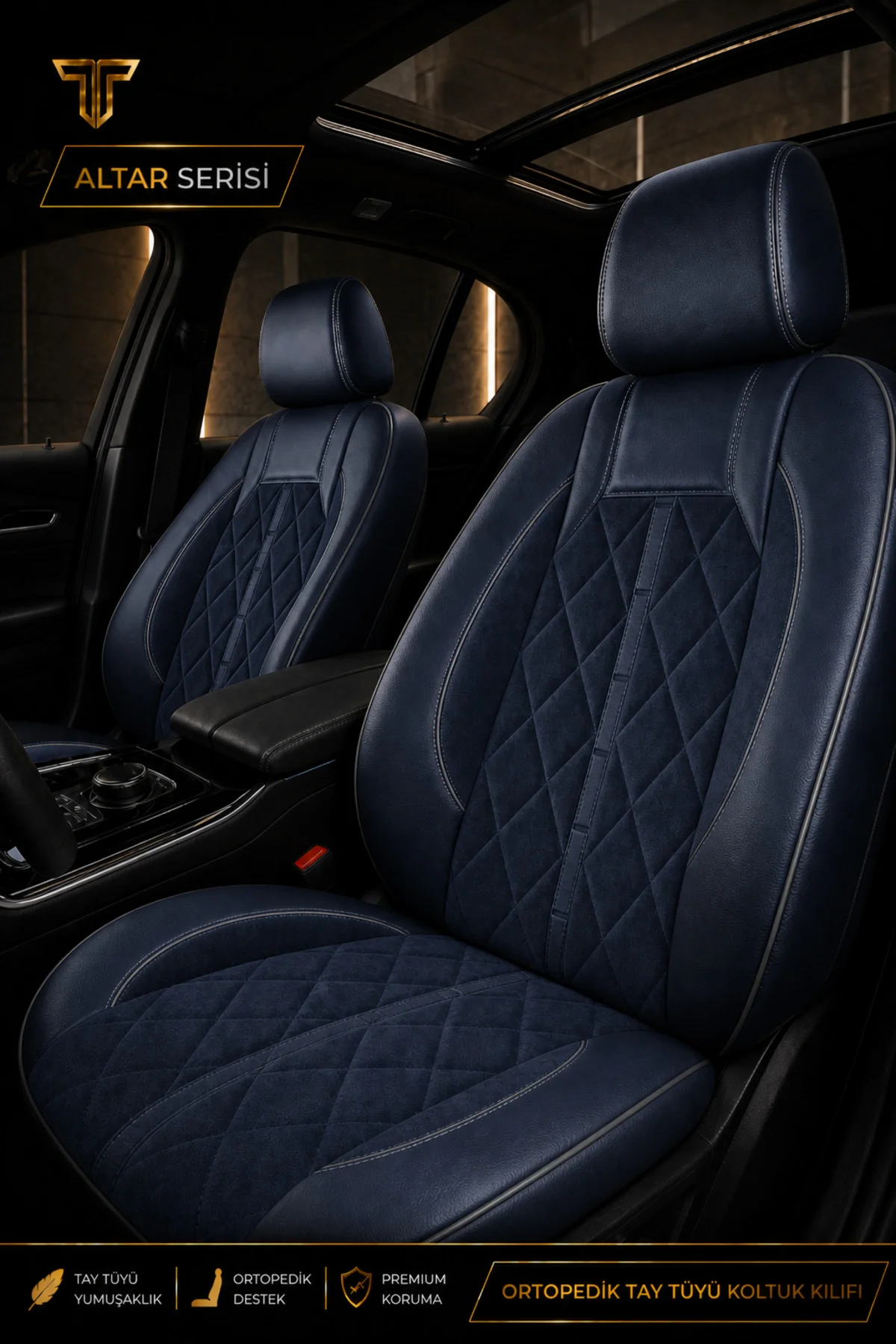 Honda Cr-V 2007-2011 Uyumlu Altar Serisi Tay Tüyü Oto Koltuk Kılıfı Füme