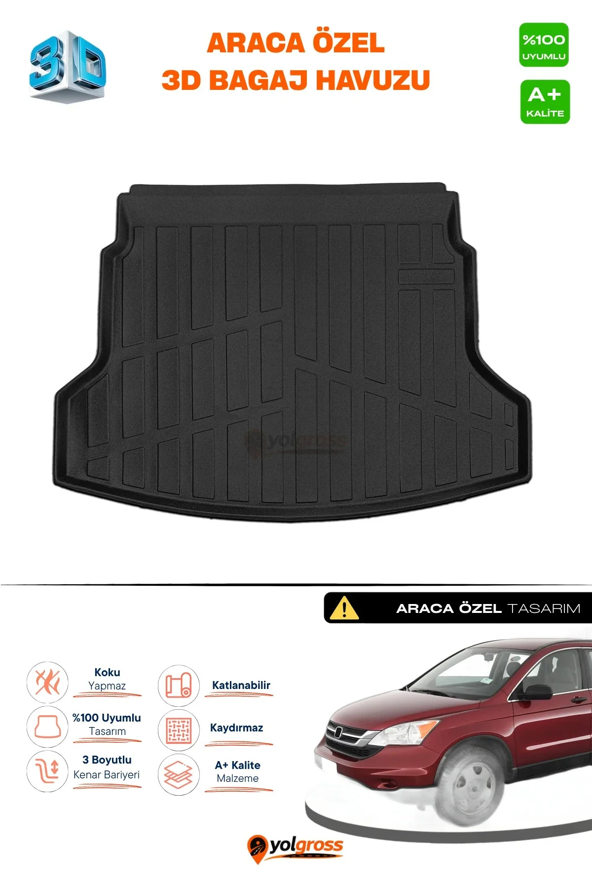 Honda Cr-V 3D Pro Bagaj Havuzu 2012-2018 A+ Kalite