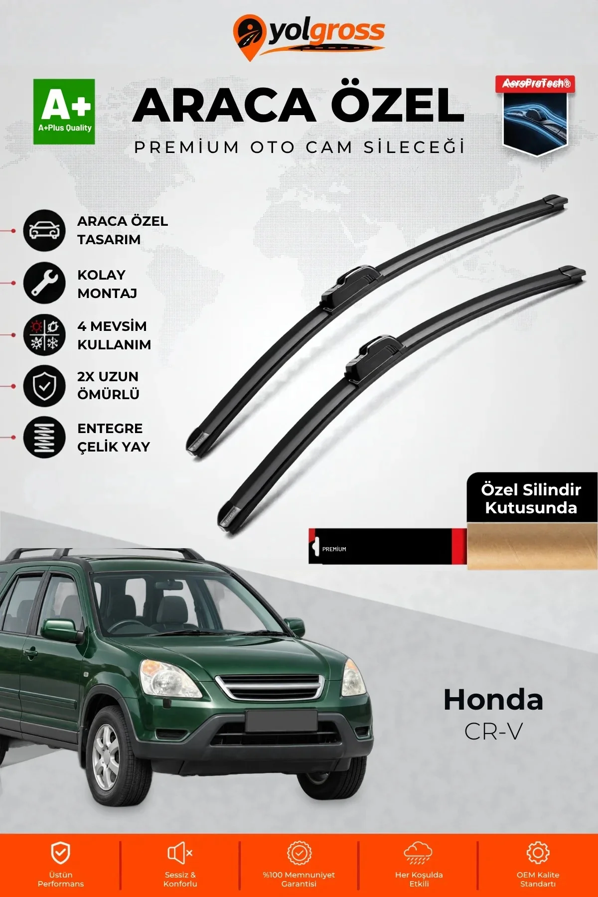 Honda CR-V Ön Cam Silecek Seti 2002-2006 Premium Araca Özel 53-50 Cm A+ Kalite