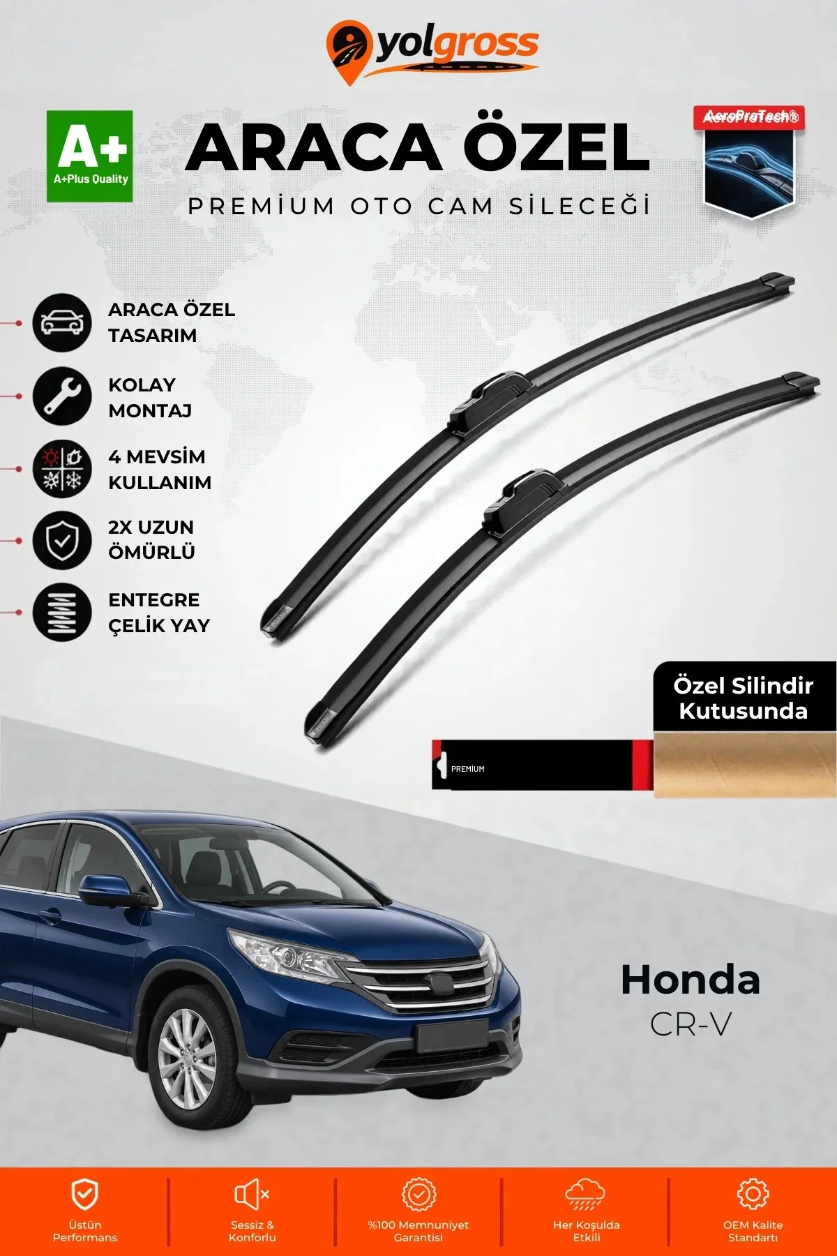 Honda CR-V Ön Cam Silecek Seti 2012-2018 Premium Araca Özel 65-40 Cm A+ Kalite Honda CR-V Ön Cam Silecek Seti 2012-2018 Premium Araca Özel 65-40 Cm A+ Kalite