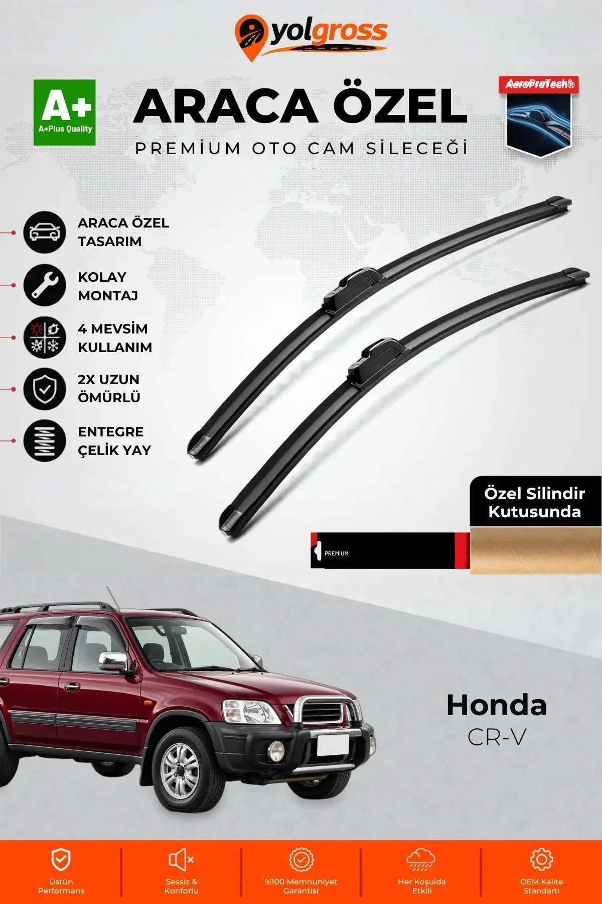 Honda CR-V Ön Cam Silecek Seti 1995-2002 Premium Araca Özel 48-48 Cm A+ Kalite