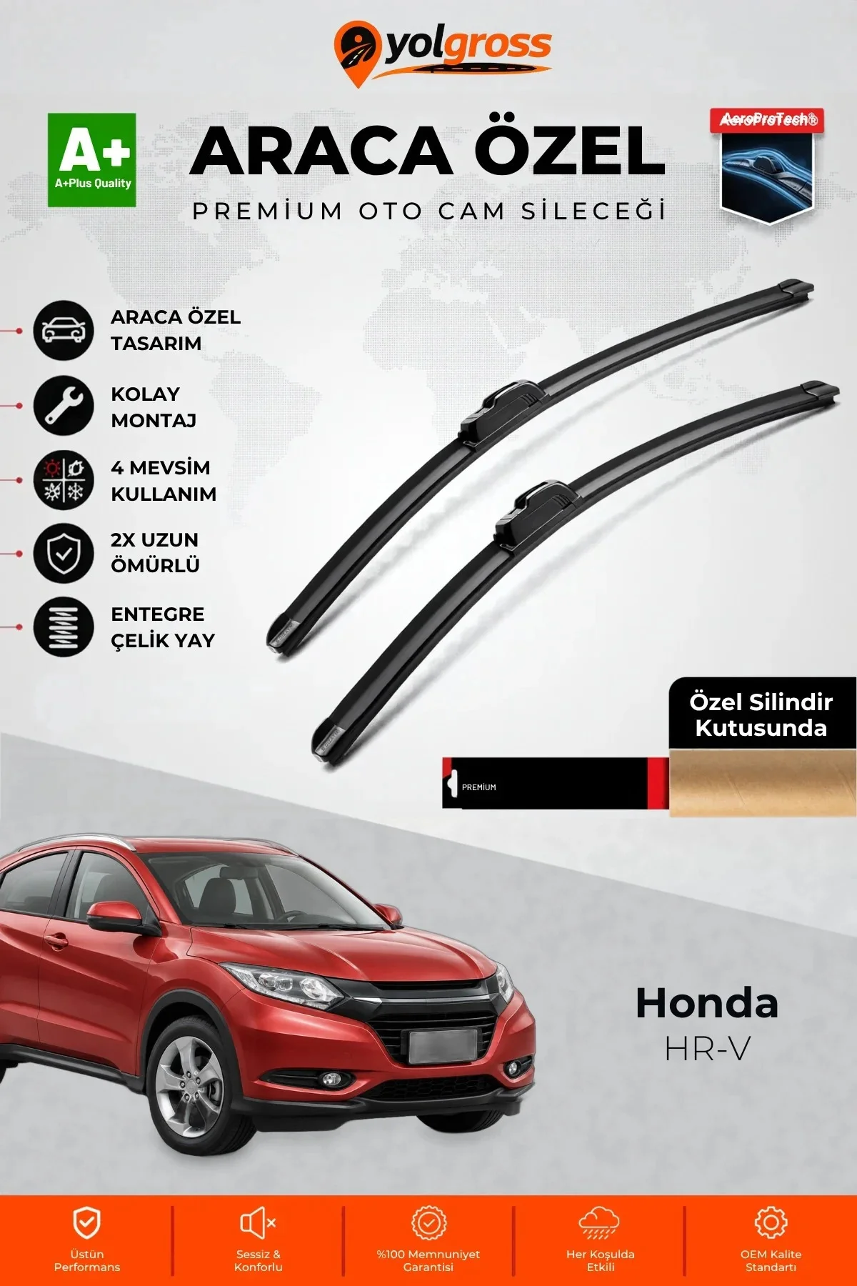 Honda HR-V Ön Cam Silecek Seti 2015-2021 Premium Araca Özel 65-45 Cm A+ Kalite