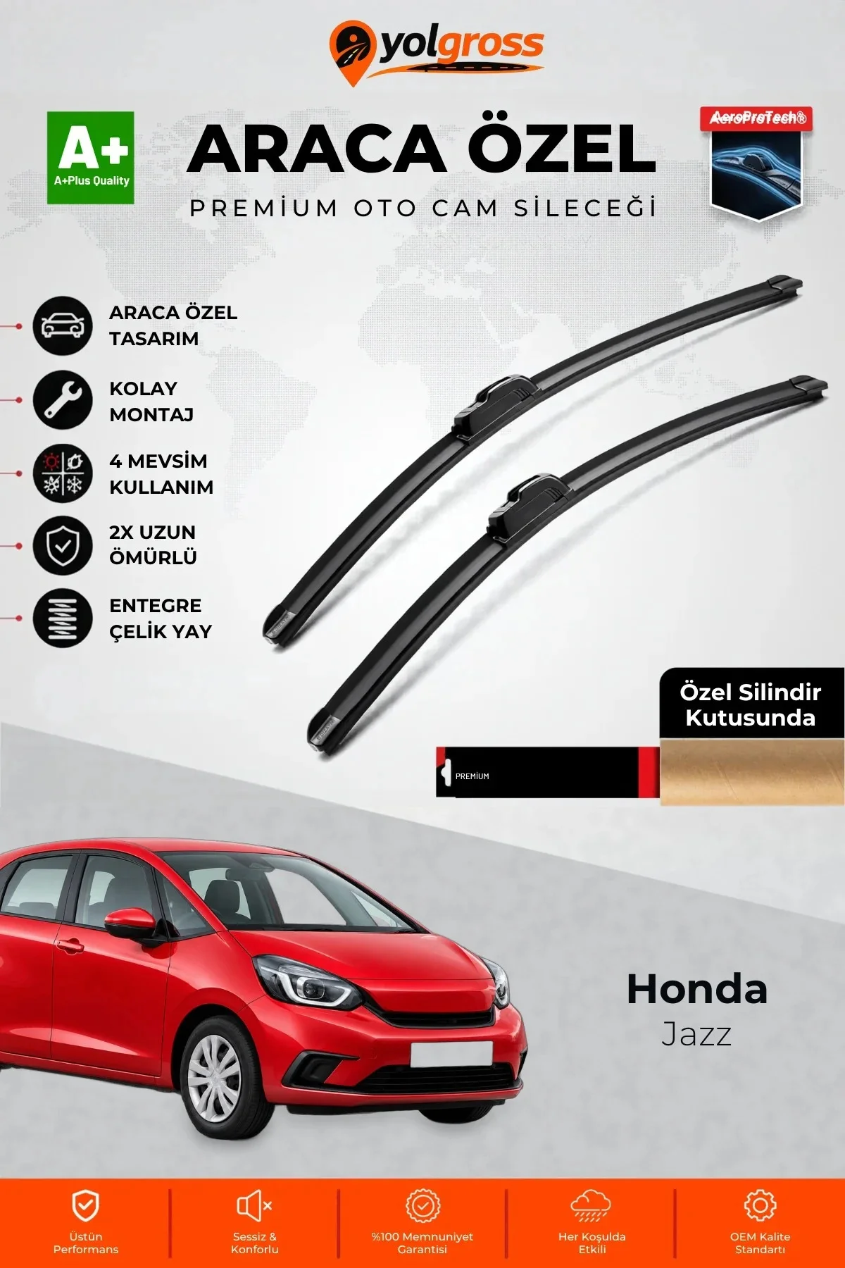 Honda Jazz Ön Cam Silecek Seti 2020 Üzeri Premium Araca Özel 65-35 Cm A+ Kalite