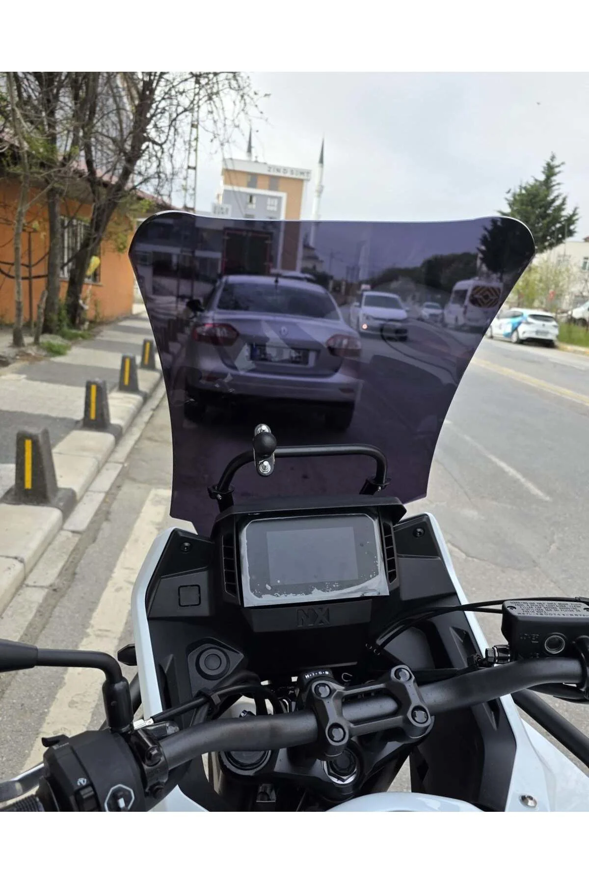 Honda NX 500 Ön Cam 2025-2026 Model 48cm Siyah Renkli 4mm UZUN