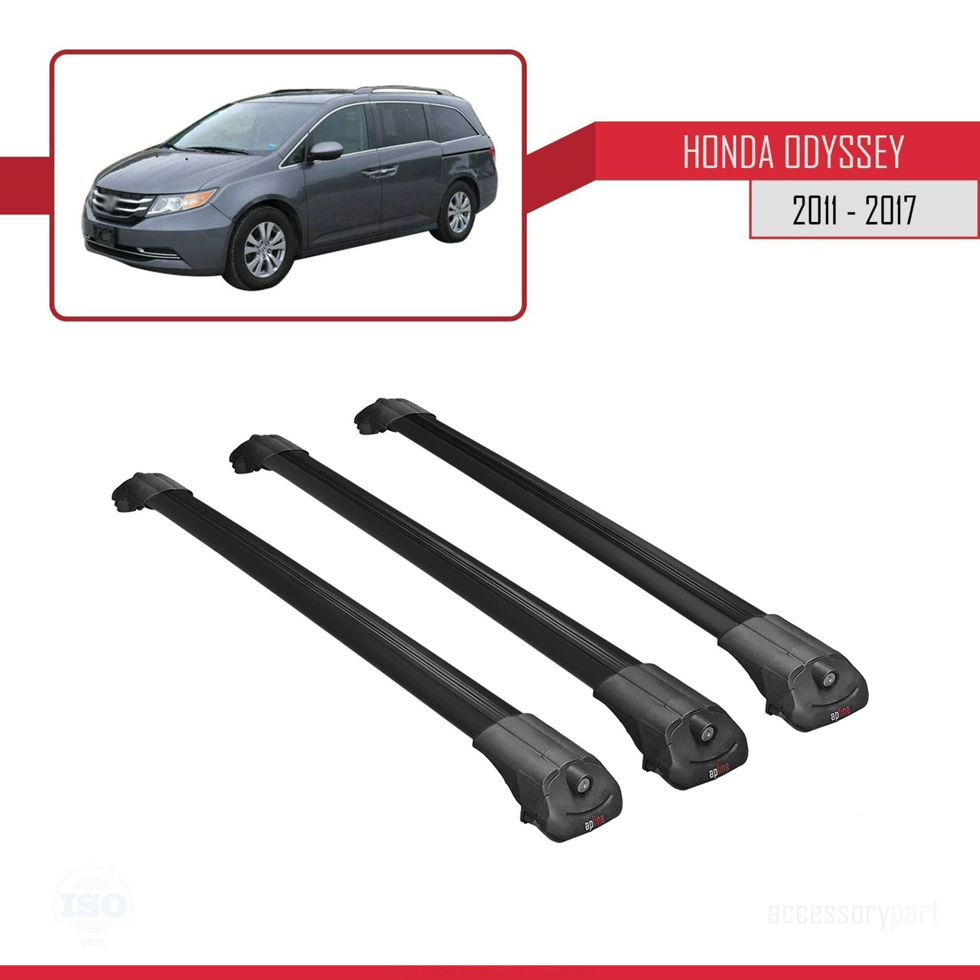 Honda Odyssey 2011-2017 Arası ile uyumlu ACE-1 Ara Atkı Tavan Bar