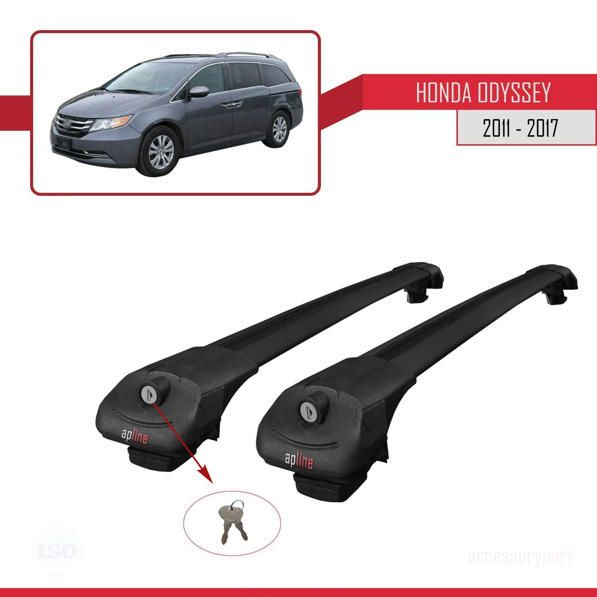 Honda Odyssey 2011-2017 Arası ile uyumlu ACE-1 Ara Atkı Tavan Bar