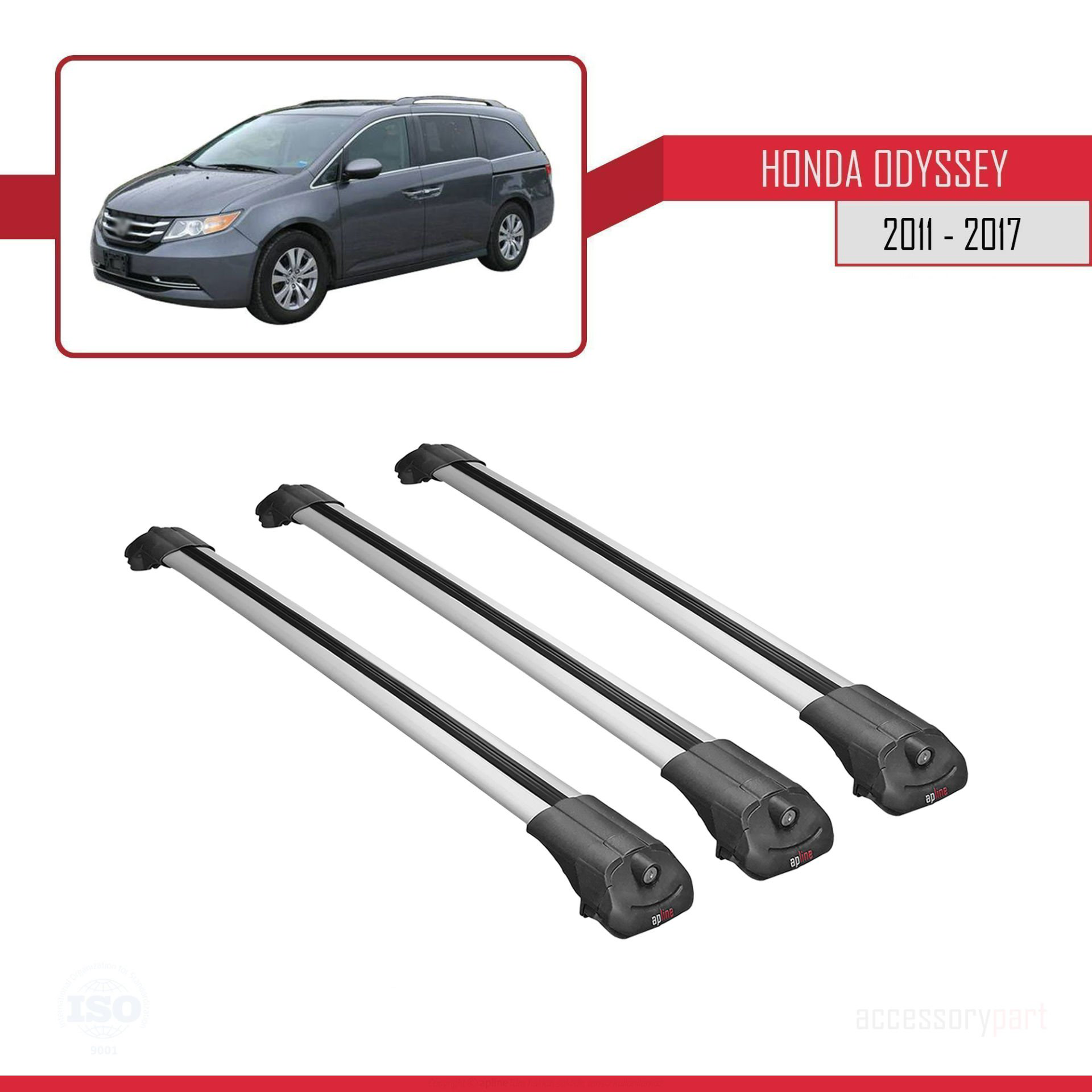 Honda Odyssey 2011-2017 Arası ile uyumlu ACE-1 Ara Atkı Tavan Bar