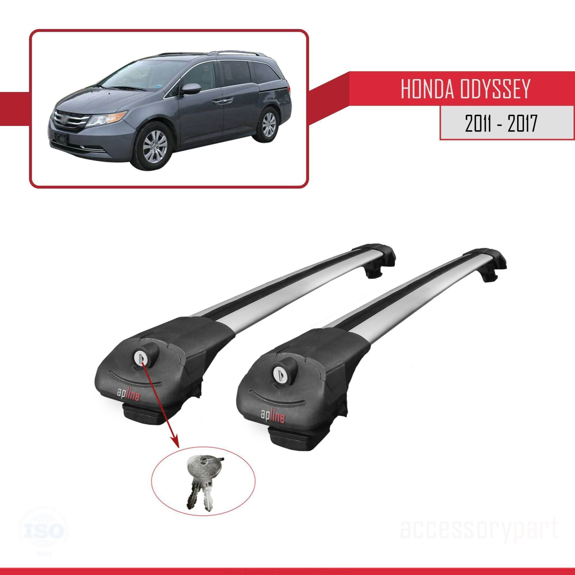 Honda Odyssey MPV 2011-2017 Arası ile uyumlu ACE-1 Ara Atkı Tavan