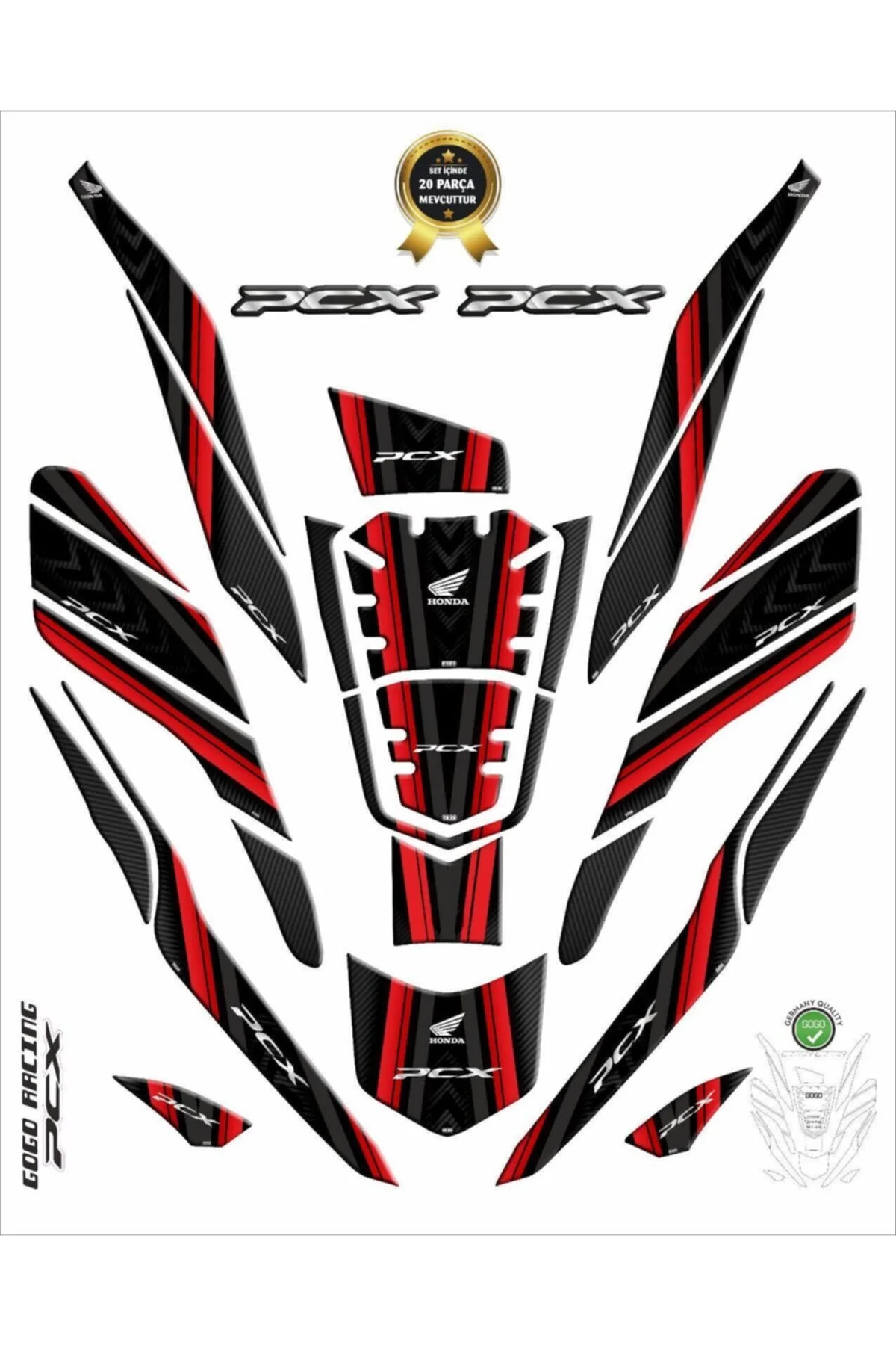 Honda Pcx 2021 Tank Pad Set 26 Parça Full Set Garantili Ürün