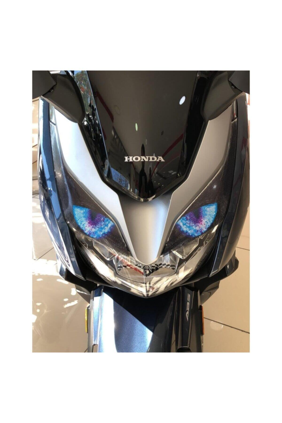 Honda PCX Far Stiker+Far Kaşı 2018-2019-2020 Uyumlu Gri