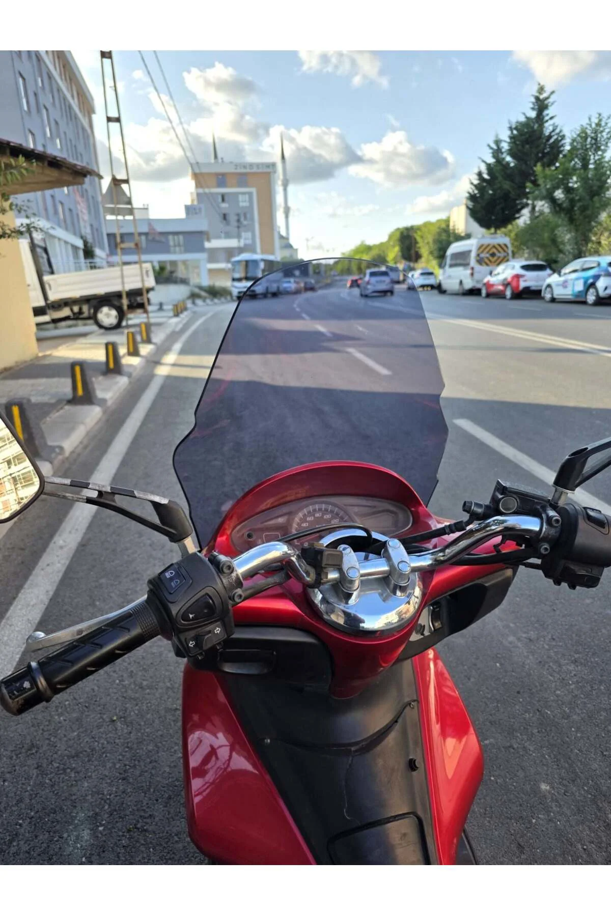 Honda PCX Ön Cam 2011-2013 Model 59cm Füme Renkli ORTA BOYLU