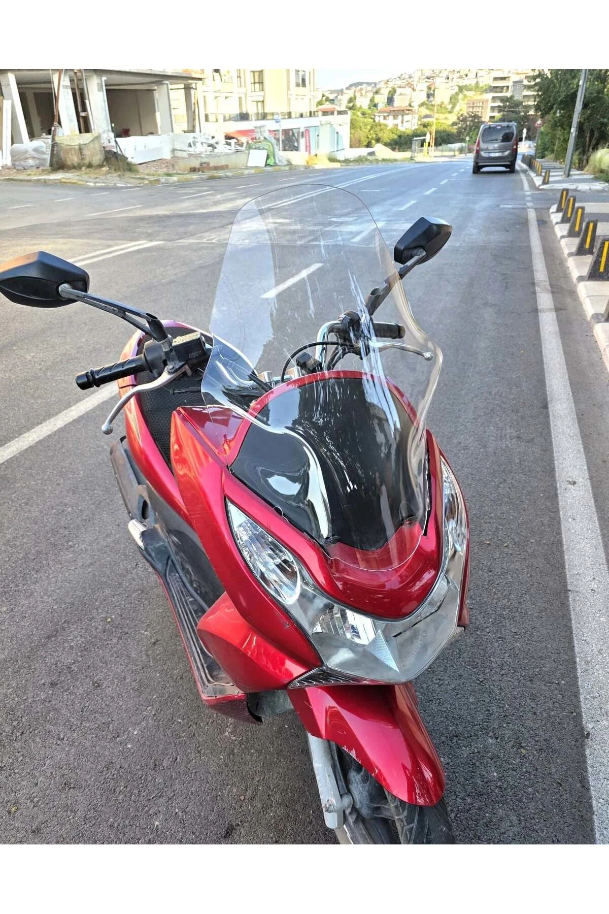 Honda PCX Ön Cam 2011-2013 Model 59cm Şeffaf Renkli ORTA BOYLU