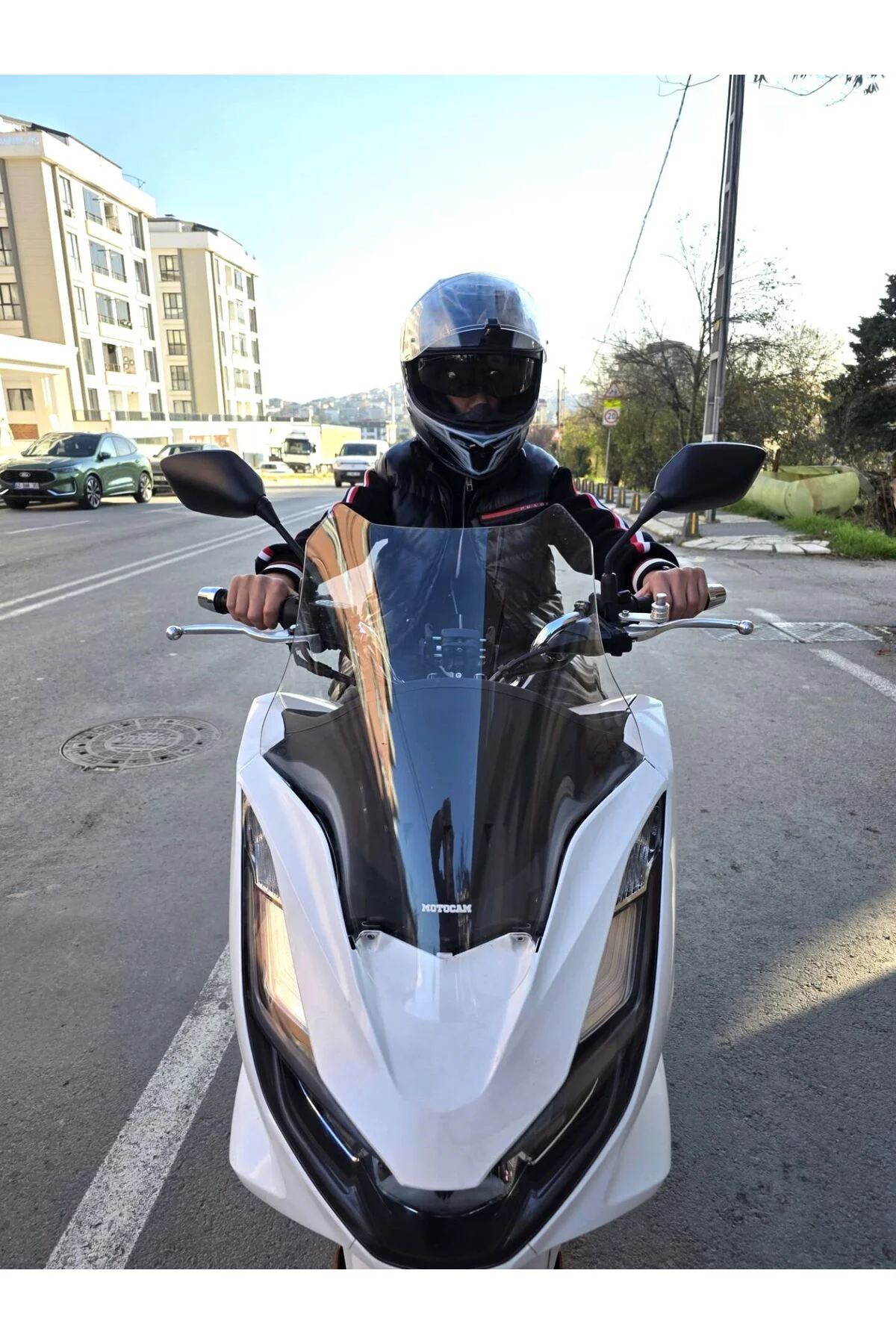 Honda PCX Ön Cam 2021-2024 Model 47cm Şeffaf Renkli 4mm SPORTİF