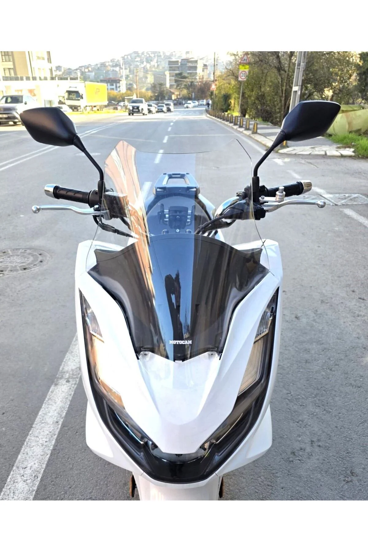 Honda PCX Ön Cam 2021-2024 Model 47cm Şeffaf Renkli 4mm SPORTİF