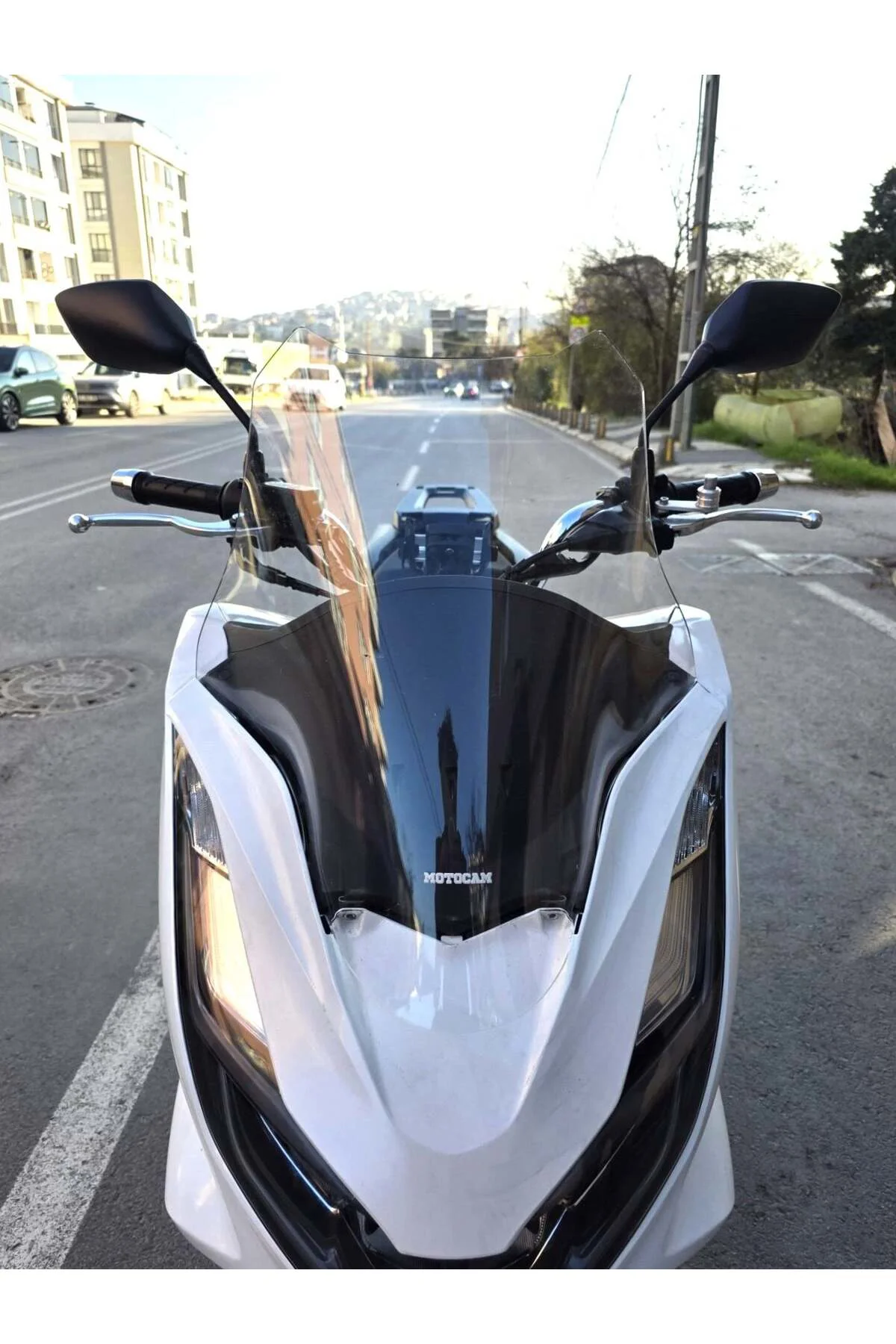 Honda PCX Ön Cam 2021-2024 Model 47cm Şeffaf Renkli 4mm SPORTİF