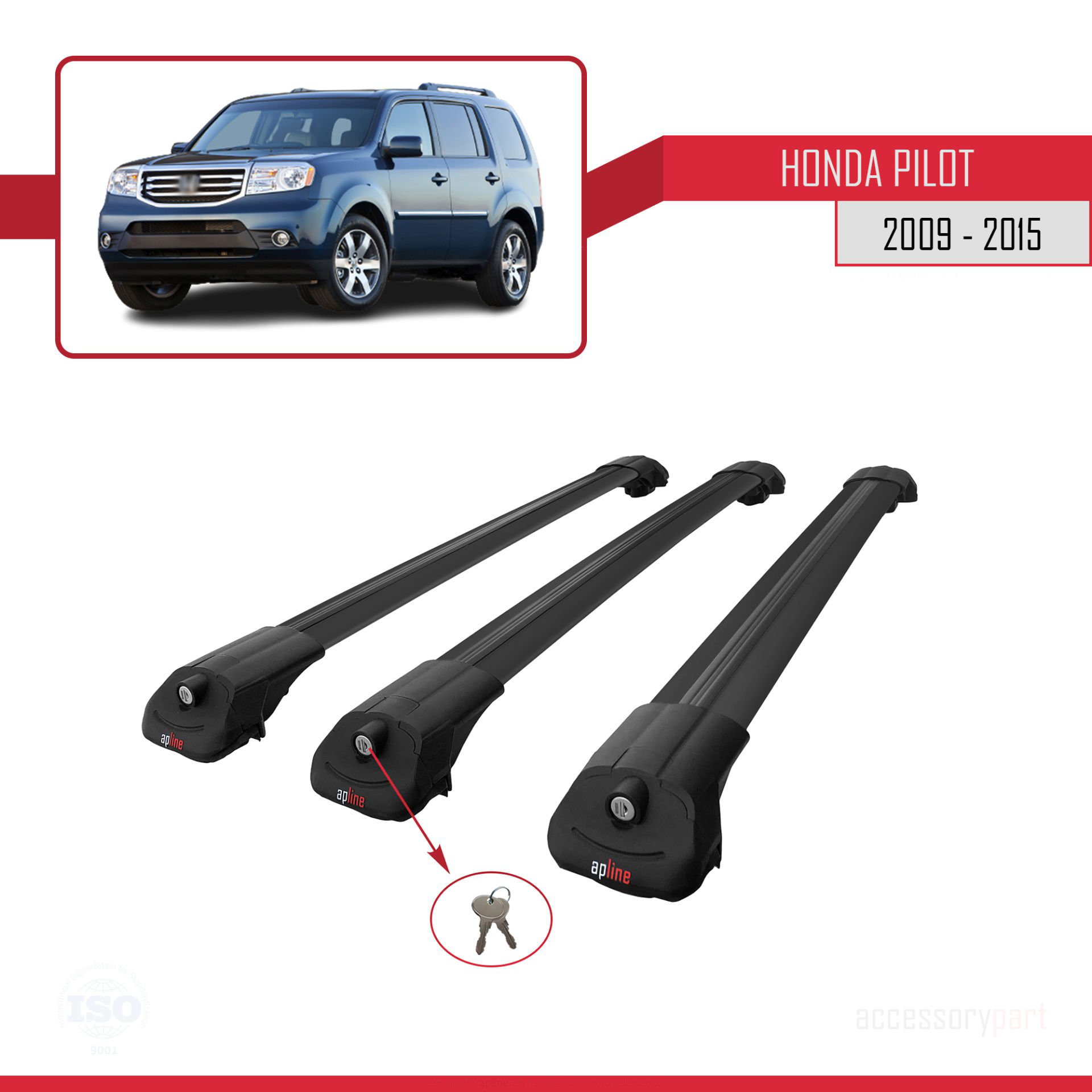 Honda Pilot 2009-2015 Arası ile uyumlu ACE-1 Ara Atkı Tavan Barı 