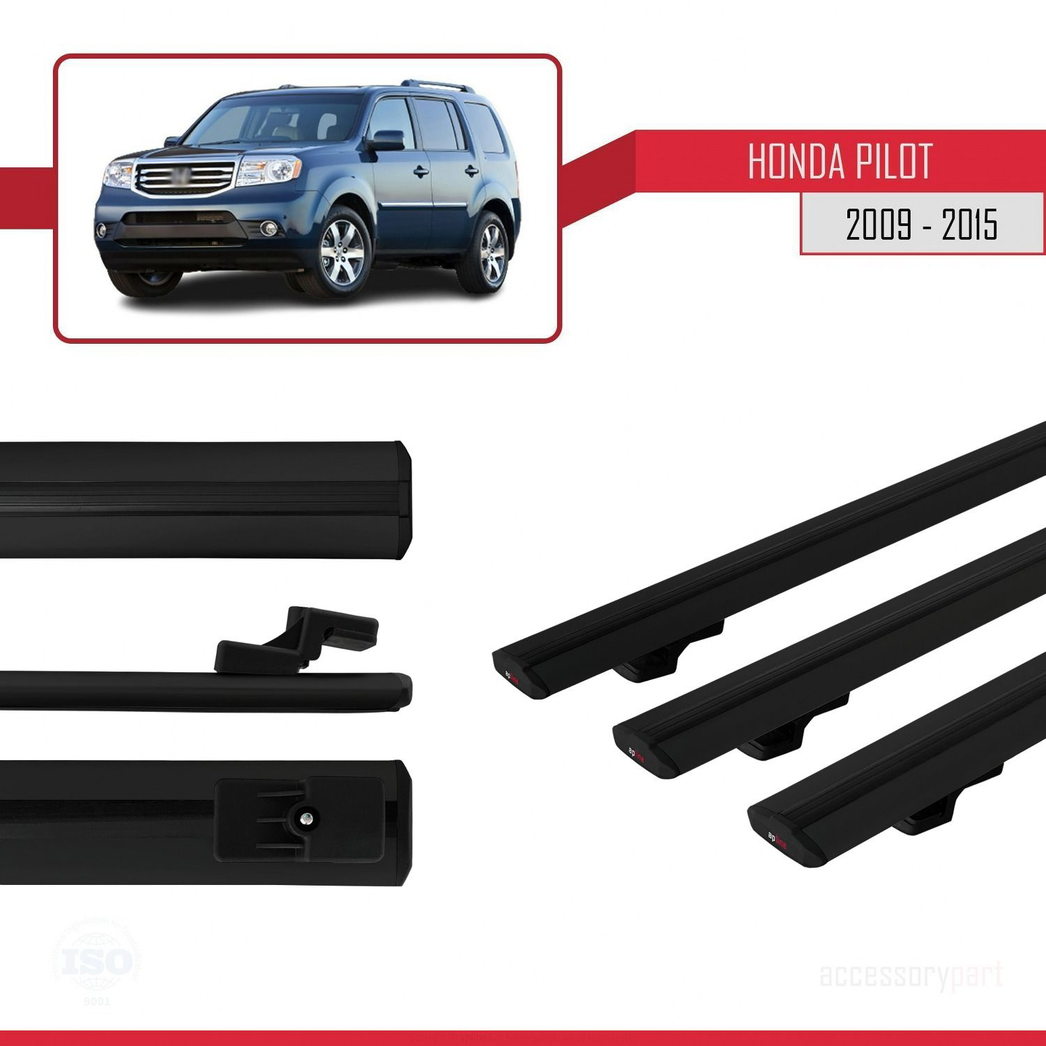 Honda Pilot 2009-2015 Arası ile uyumlu Basic Model Ara Atkı Tavan