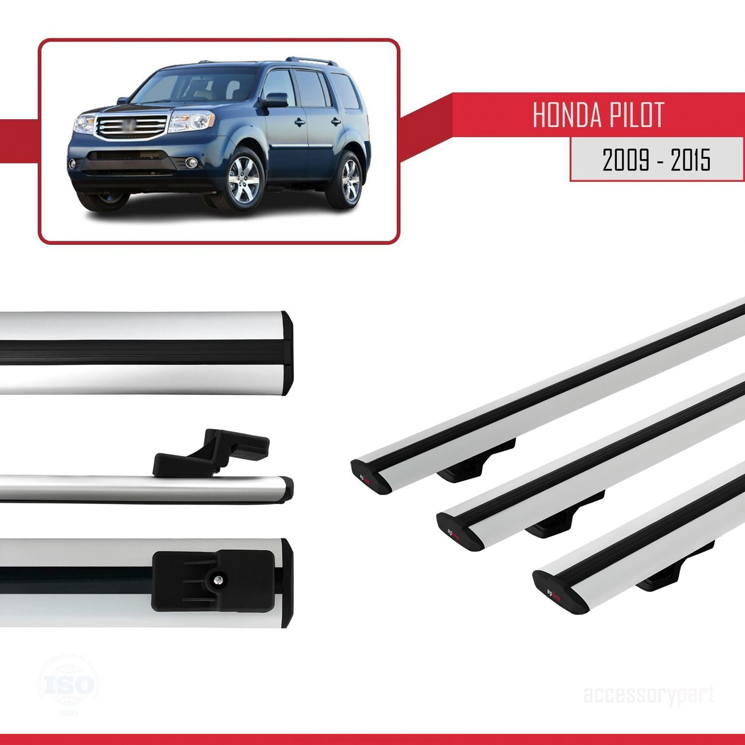 Honda Pilot 2009-2015 Arası ile uyumlu Basic Model Ara Atkı Tavan