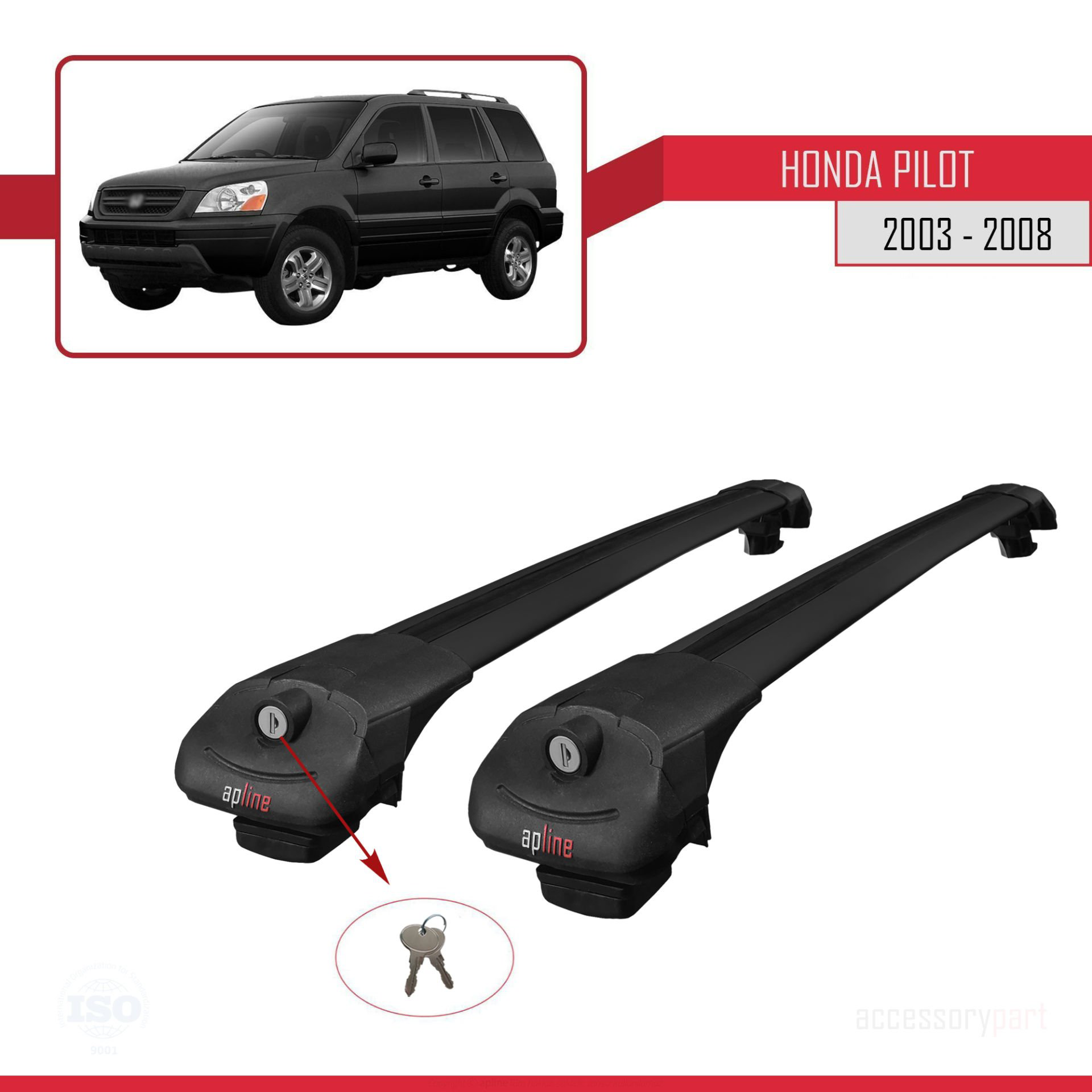 Honda Pilot 2003-2008 Arası ile uyumlu ACE-1 Ara Atkı Tavan Barı 
