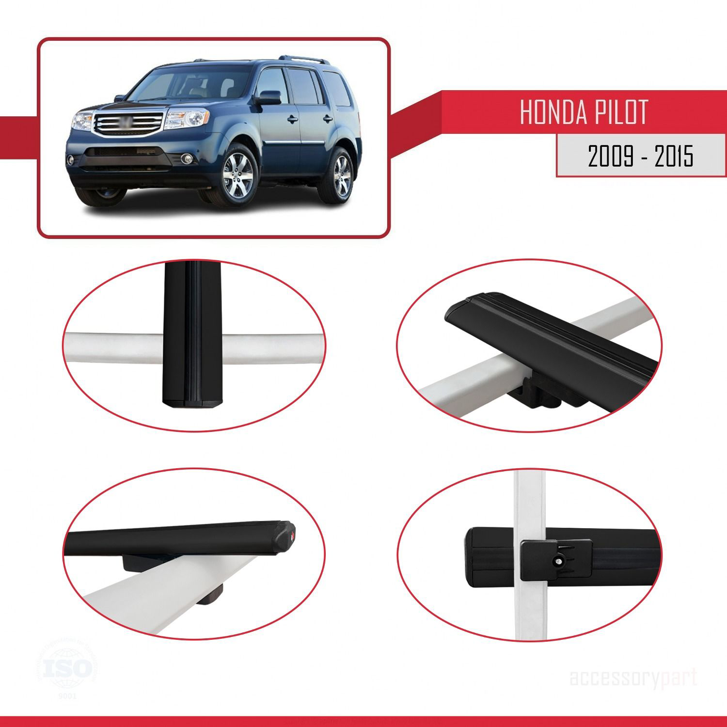 Honda Pilot 2009-2015 Arası ile uyumlu Basic Model Ara Atkı Tavan