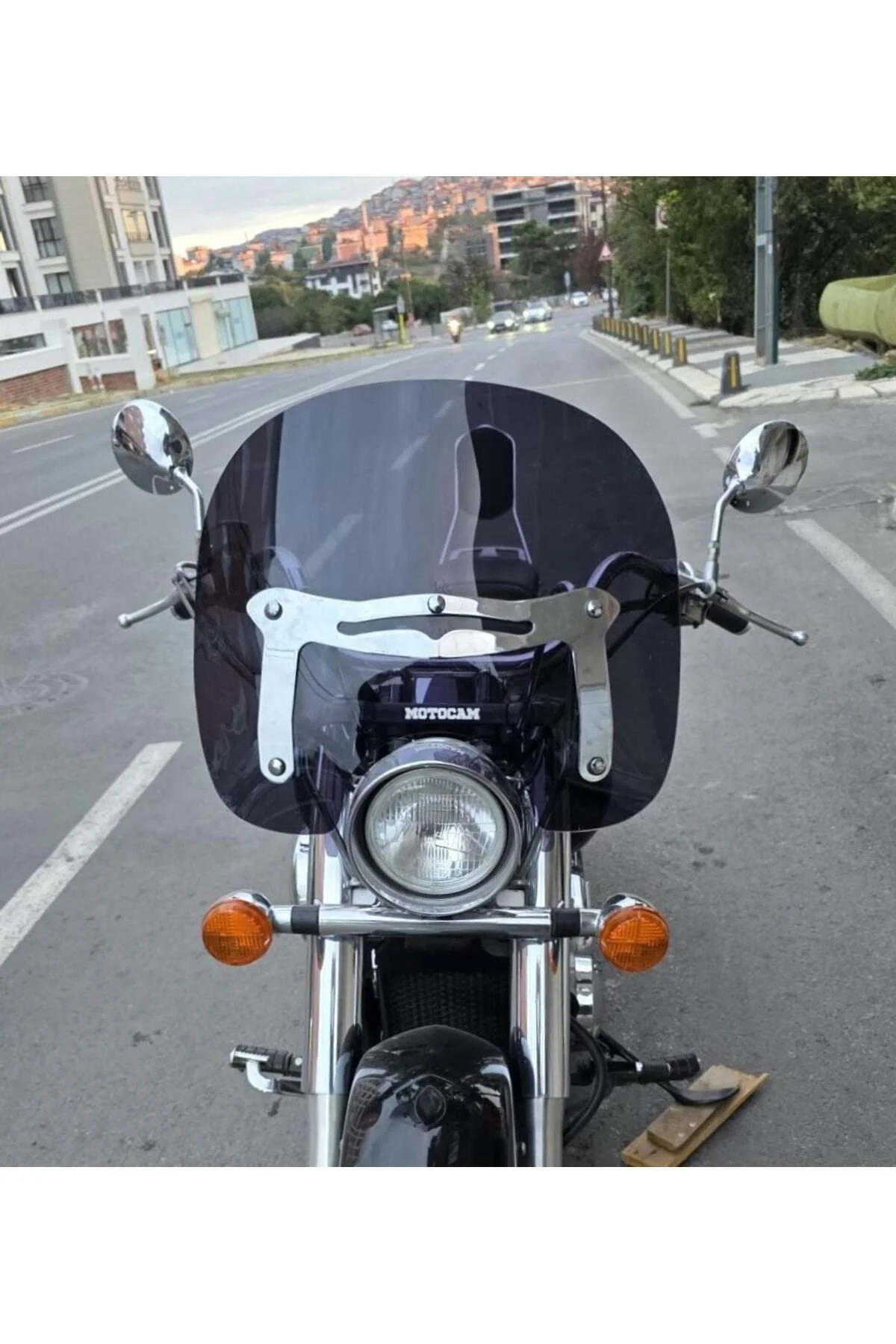 Honda Shadow 750 Ön Cam 1999-2010 Model 45cm Siyah Renkli 4mm APA