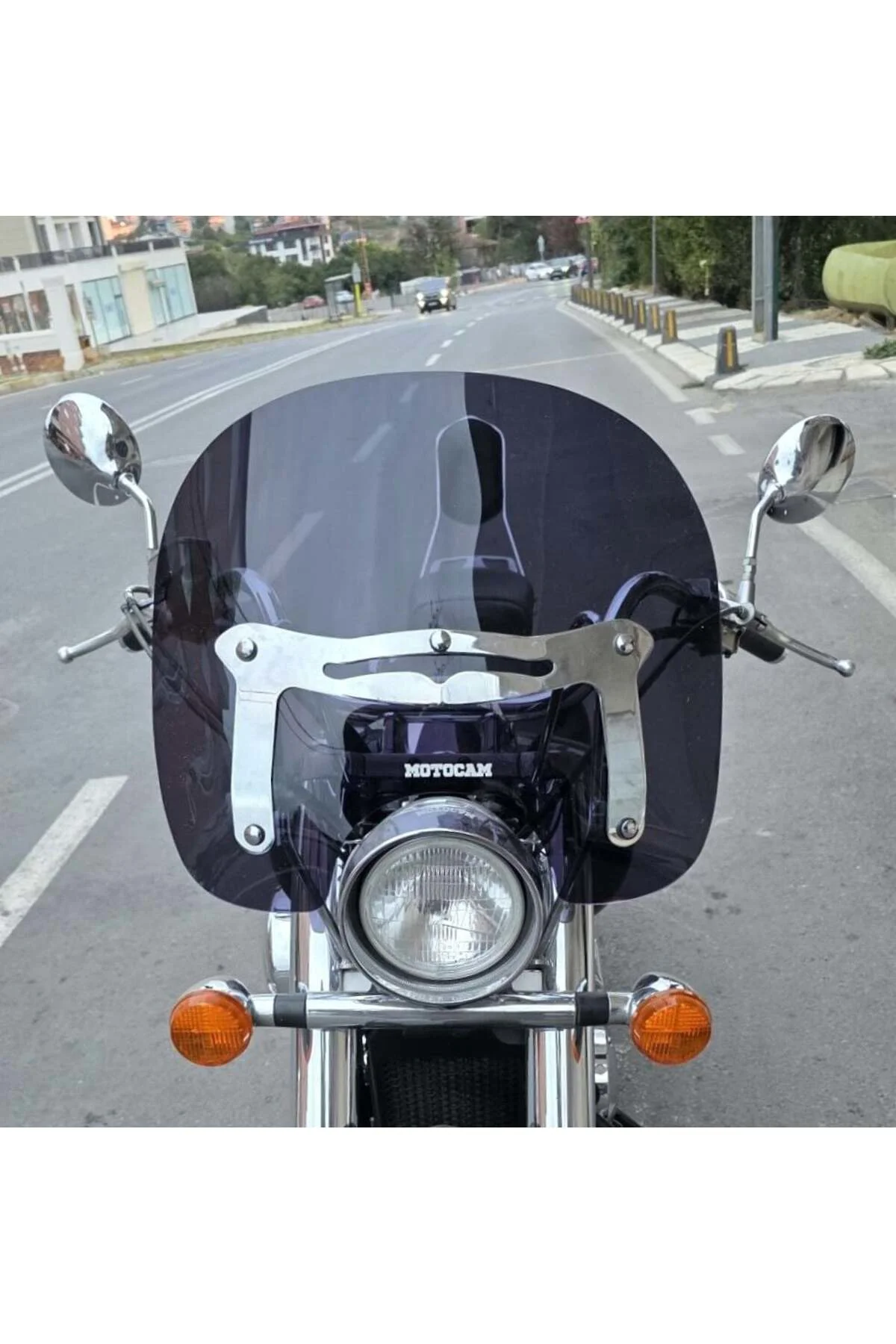 Honda Shadow 750 Ön Cam 1999-2010 Model 45cm Siyah Renkli 4mm APA