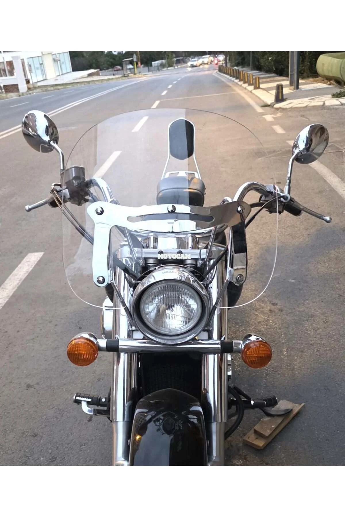 Honda Shadow 750 Ön Cam 1999-2010 Model 45cm Şeffaf Renkli 4mm AP