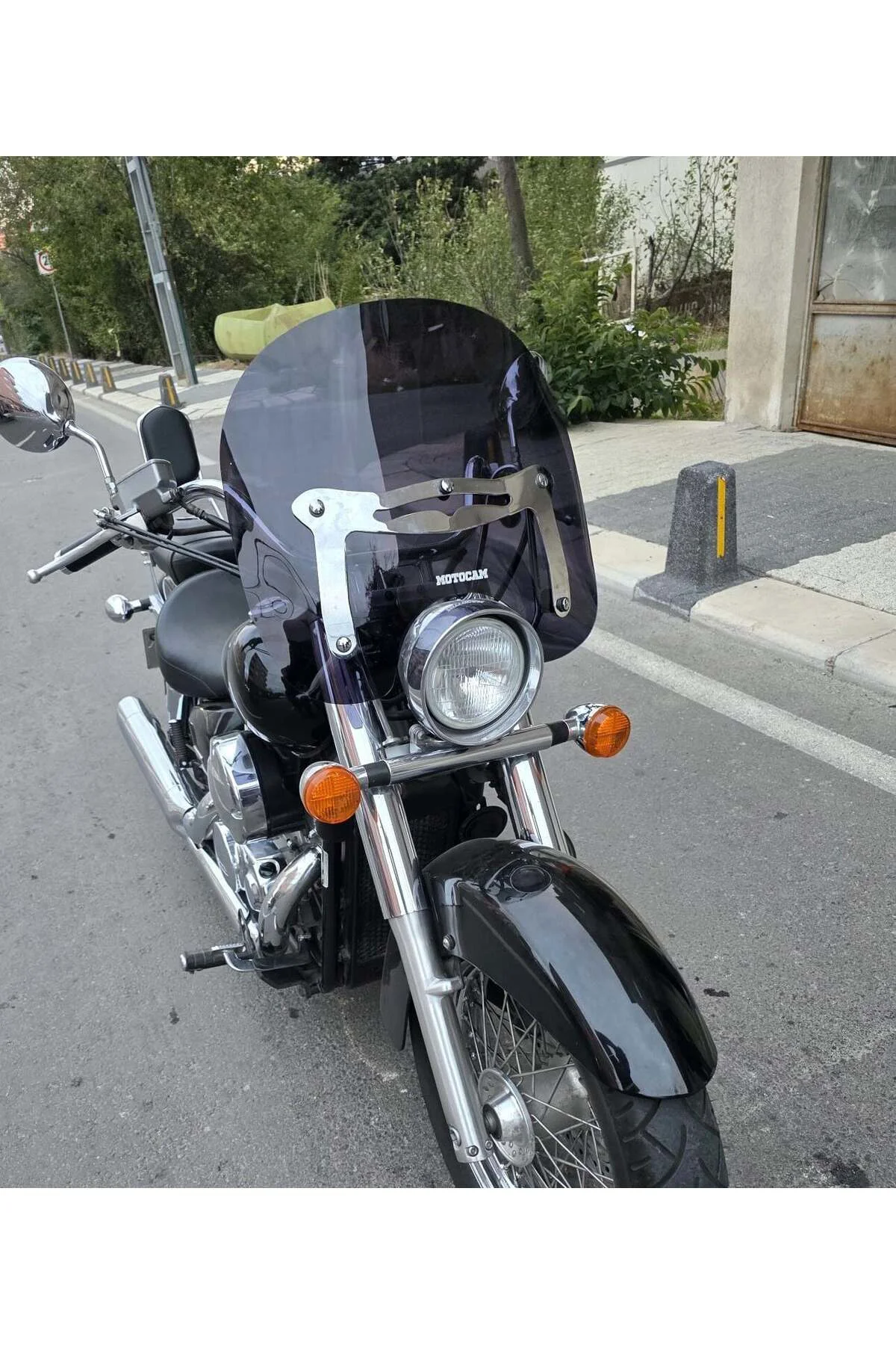 Honda Shadow 750 Ön Cam 1999-2010 Model 45cm Siyah Renkli 4mm APA