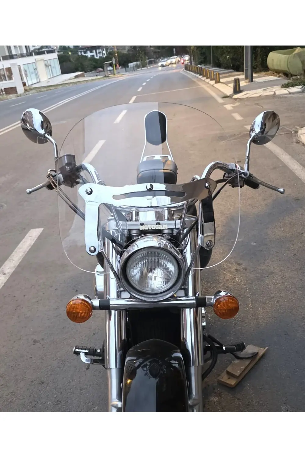 Honda Shadow 750 Ön Cam 1999-2010 Model 45cm Şeffaf Renkli 4mm AP
